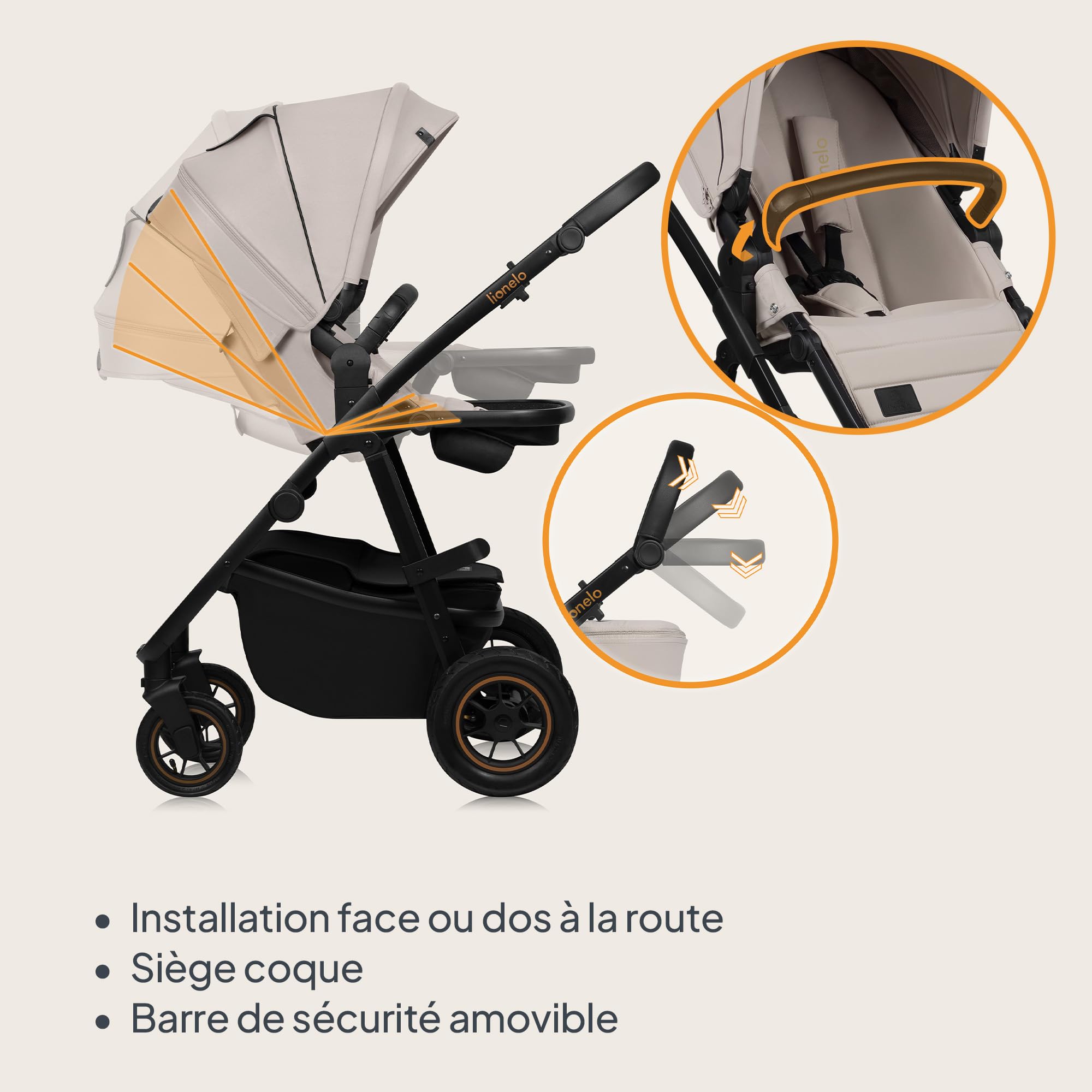 lionelo-amber-plus-poussette-2-en-1-beige-nacelle-22-kg image 4