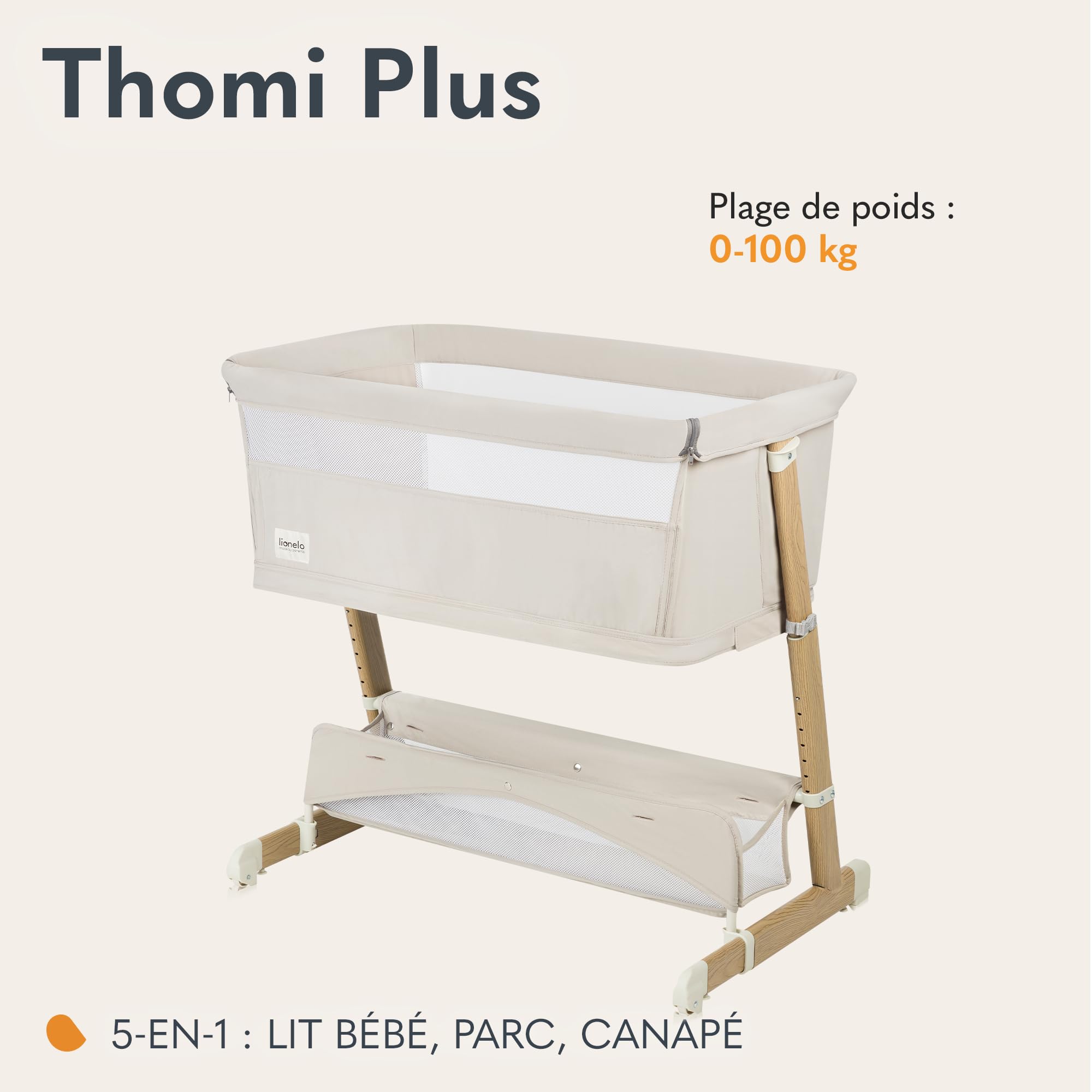 lionelo-thomi-plus-lit-b-b-5-en-1-beige-cododo image 2