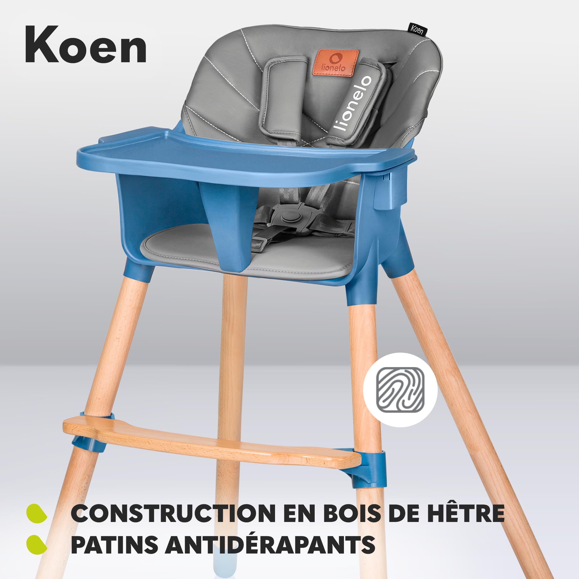 lionelo-koen-chaise-haute-b-b-bleu-2-en-1-bois-15-kg image 4