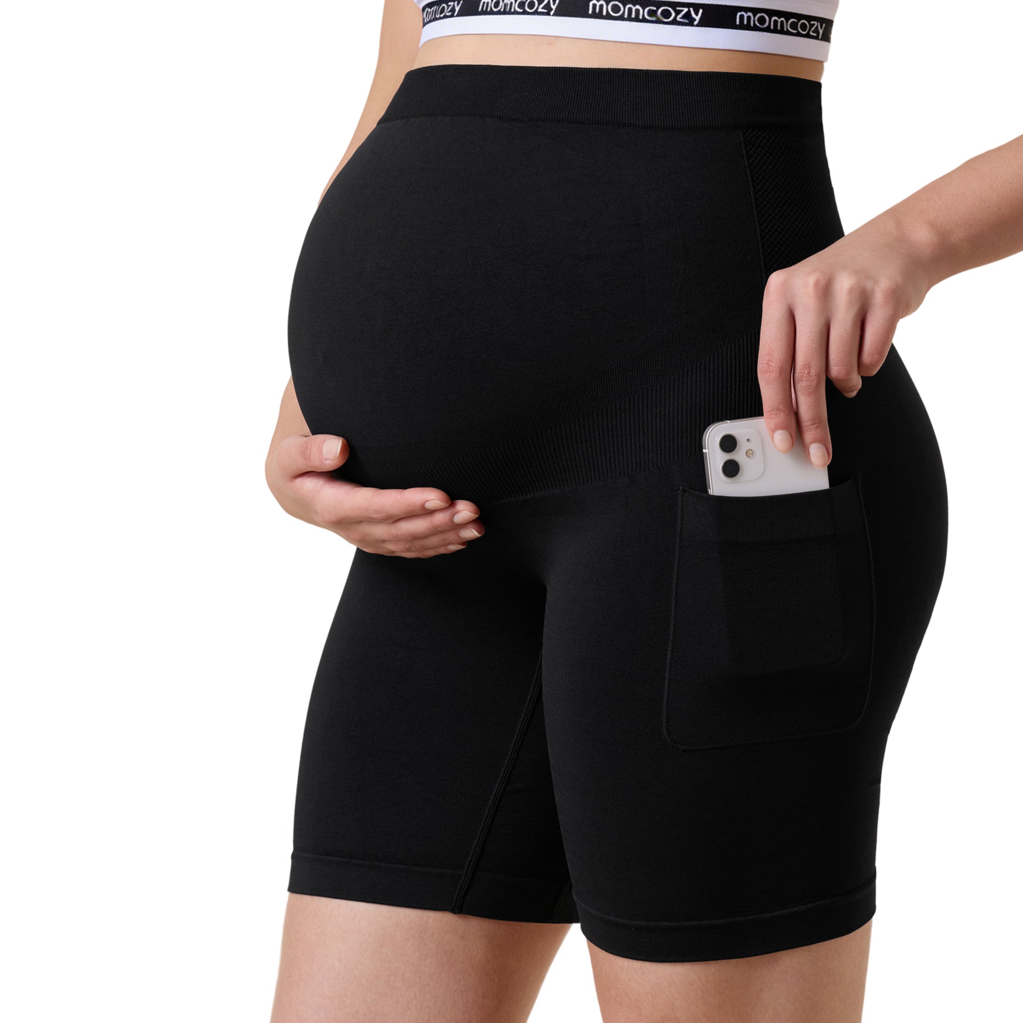 momcozy-m-series-short-grossesse-biker-noir-m-soutien-ventre image 8