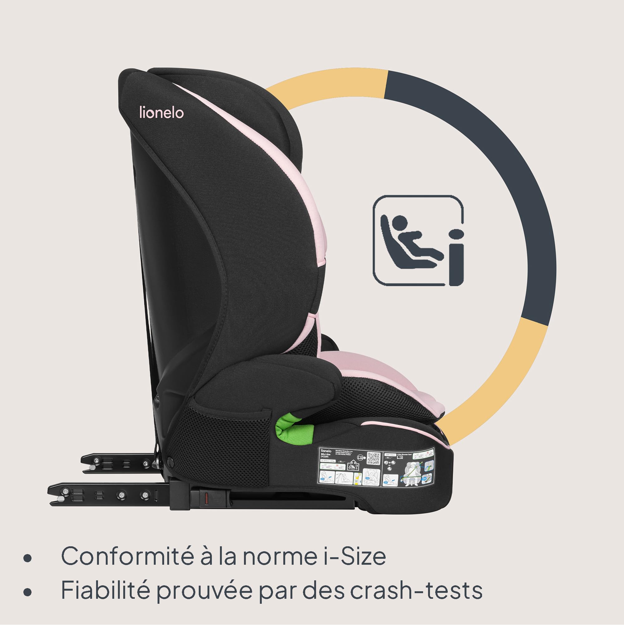 lionelo-billy-i-size-si-ge-auto-rose-76-150-cm-isofix image 2