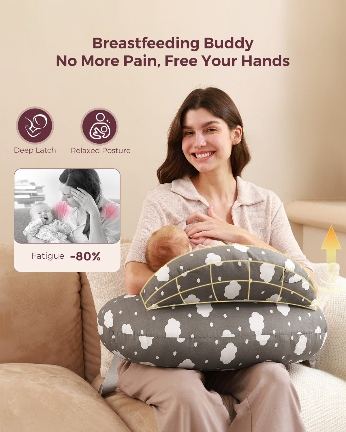 momcozy-m-series-oreiller-allaitement-original-coussin-gris image 4