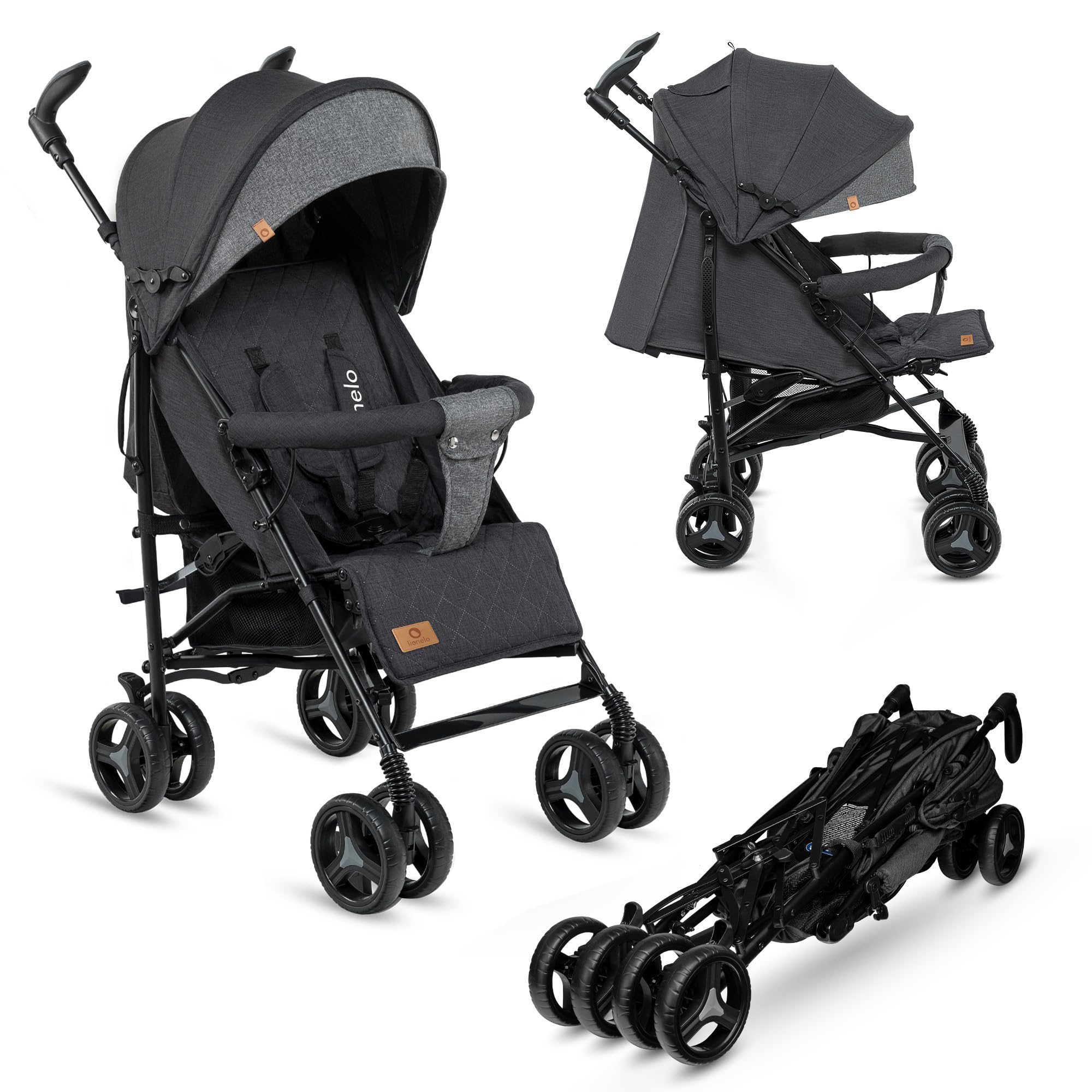 lionelo-irma-poussette-canne-noir-7-kg-dossier-inclinable image 1