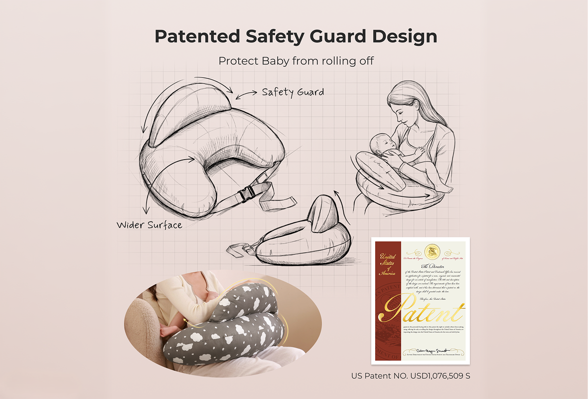 momcozy-m-series-oreiller-allaitement-original-coussin-gris image 2