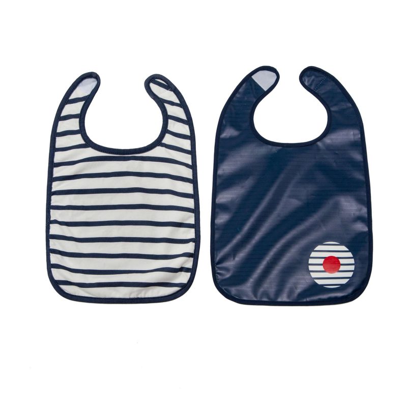 babytolove-bavoirs-b-b-blue-stripes-lot-de-2-bavoir-coton image 1