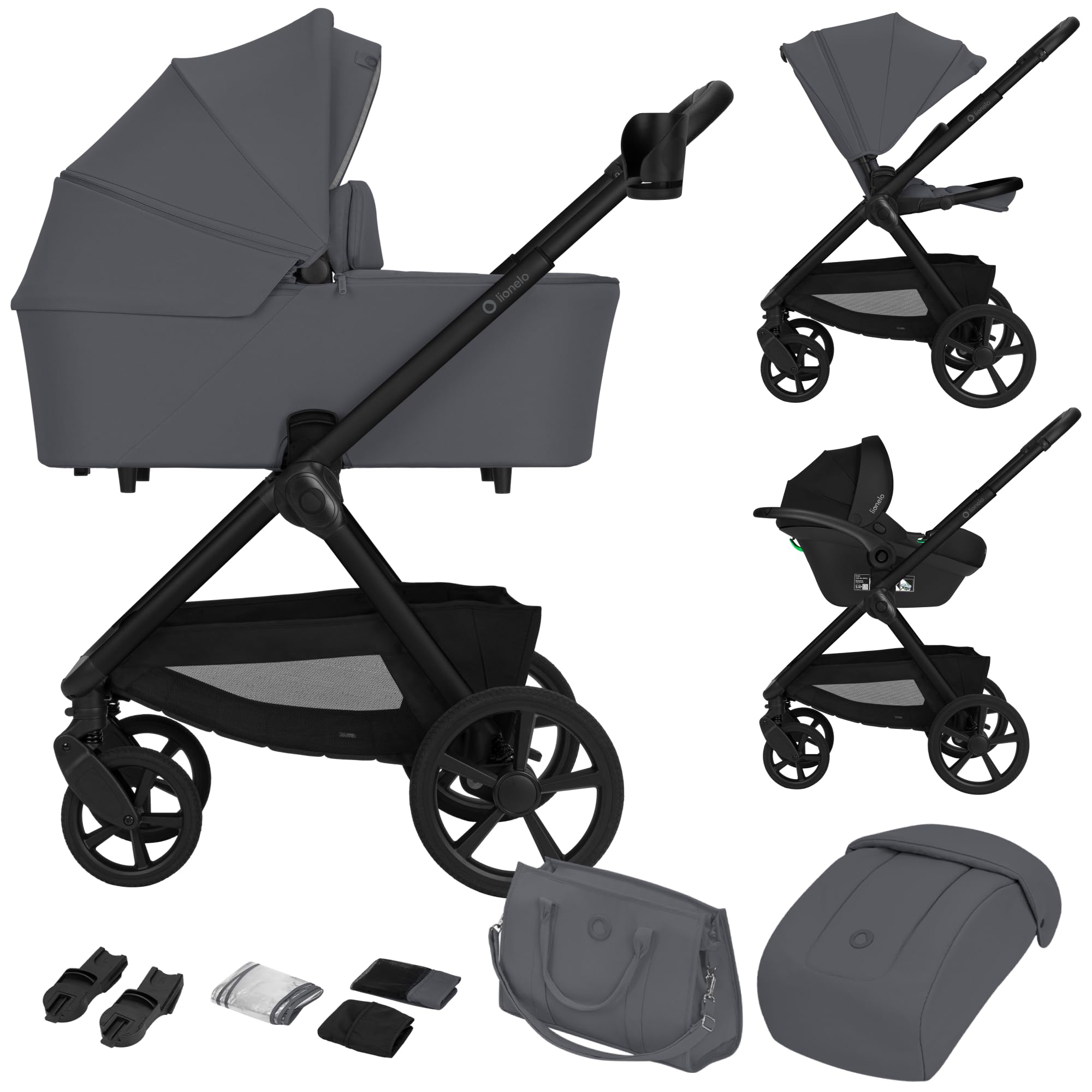 lionelo-carmine-poussette-3-en-1-gris-22-kg-si-ge-auto-inclus image 1