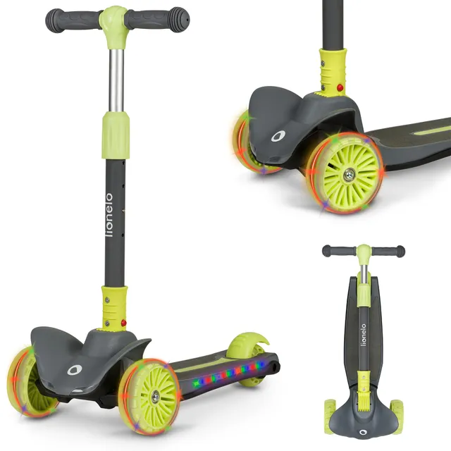 lionelo-timmy-trottinette-3-roues-lime-roues-led image 1