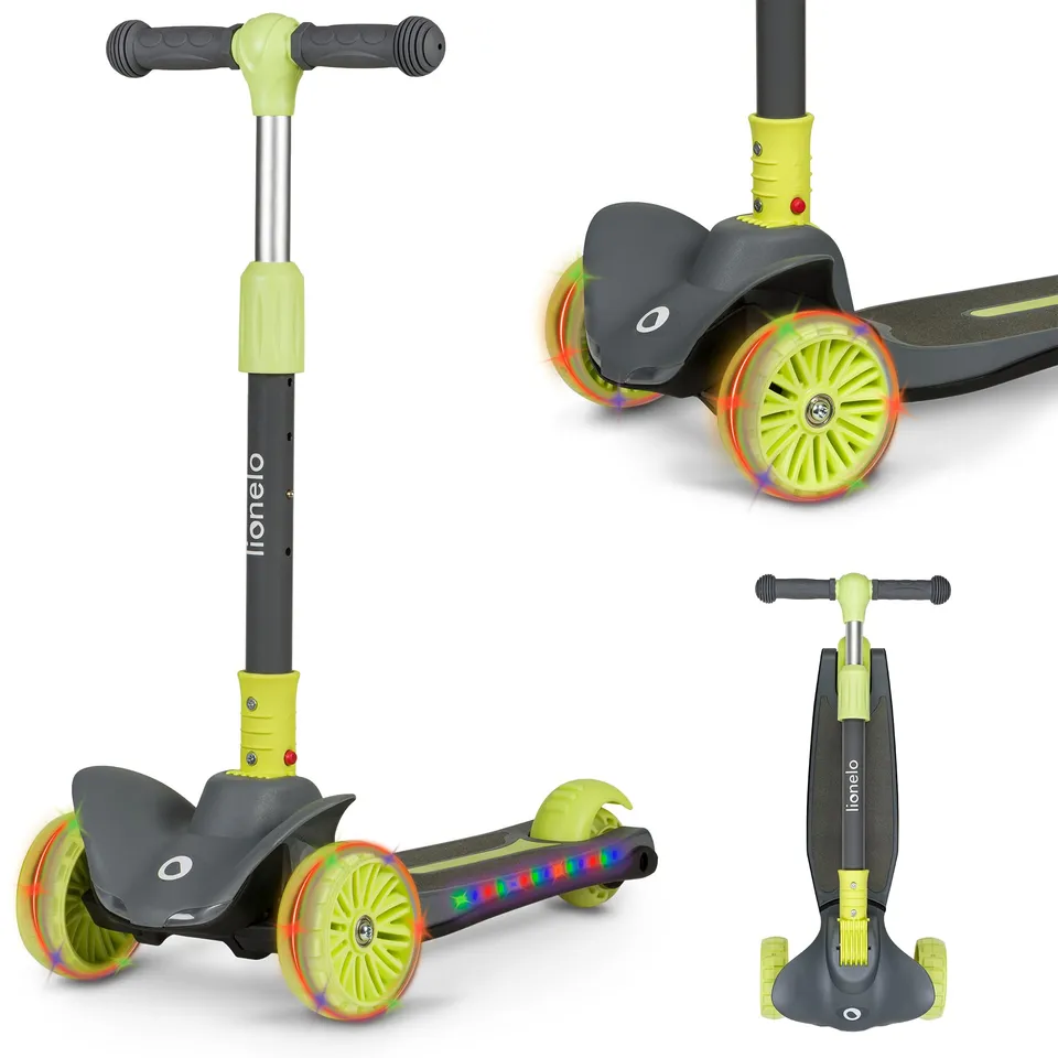 lionelo-timmy-trottinette-3-roues-lime-roues-led image 1