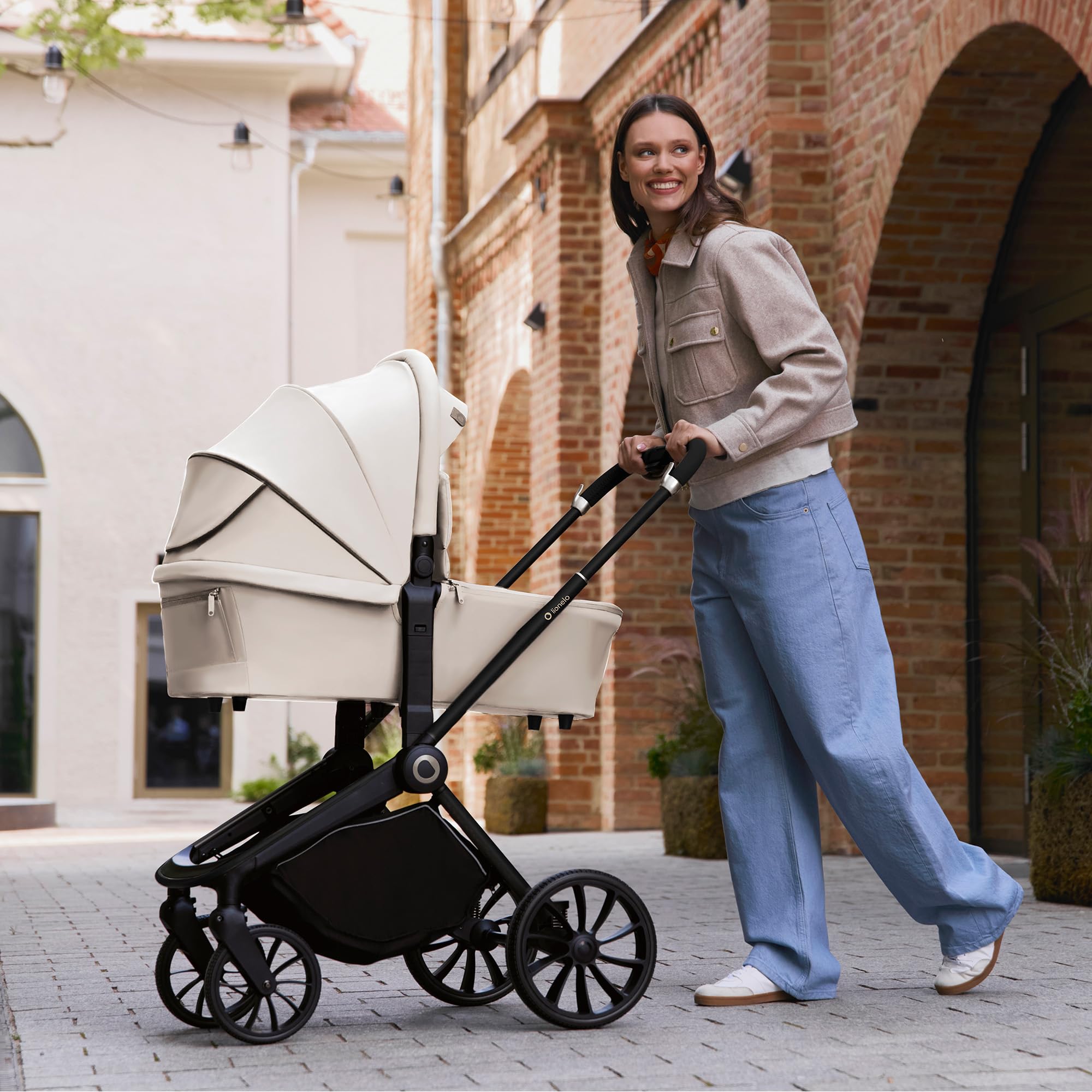 lionelo-mika-plus-2-en-1-poussette-beige-nacelle-22-kg image 2