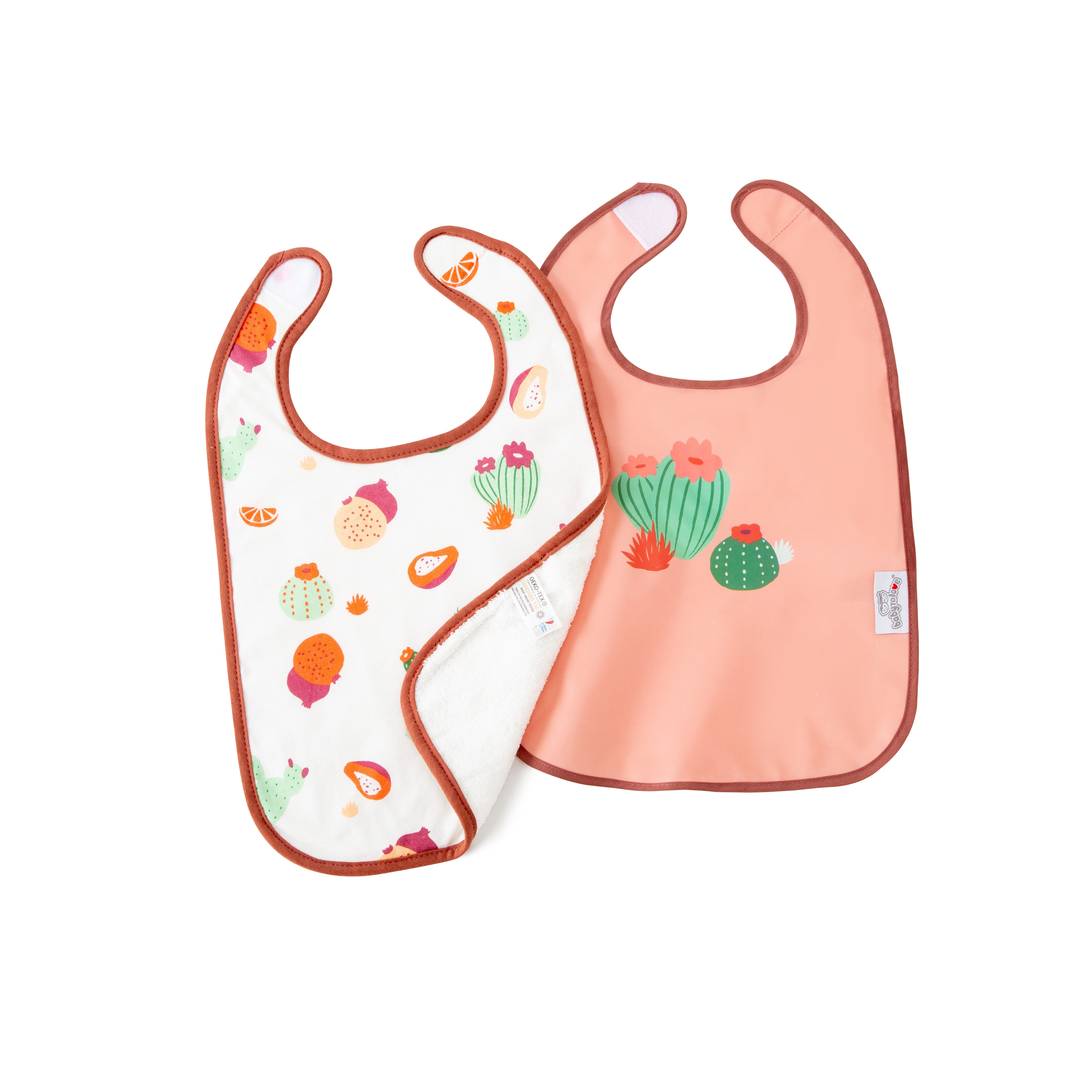 babytolove-bavoirs-b-b-cactus-garden-lot-de-2-bavoir-coton image 1