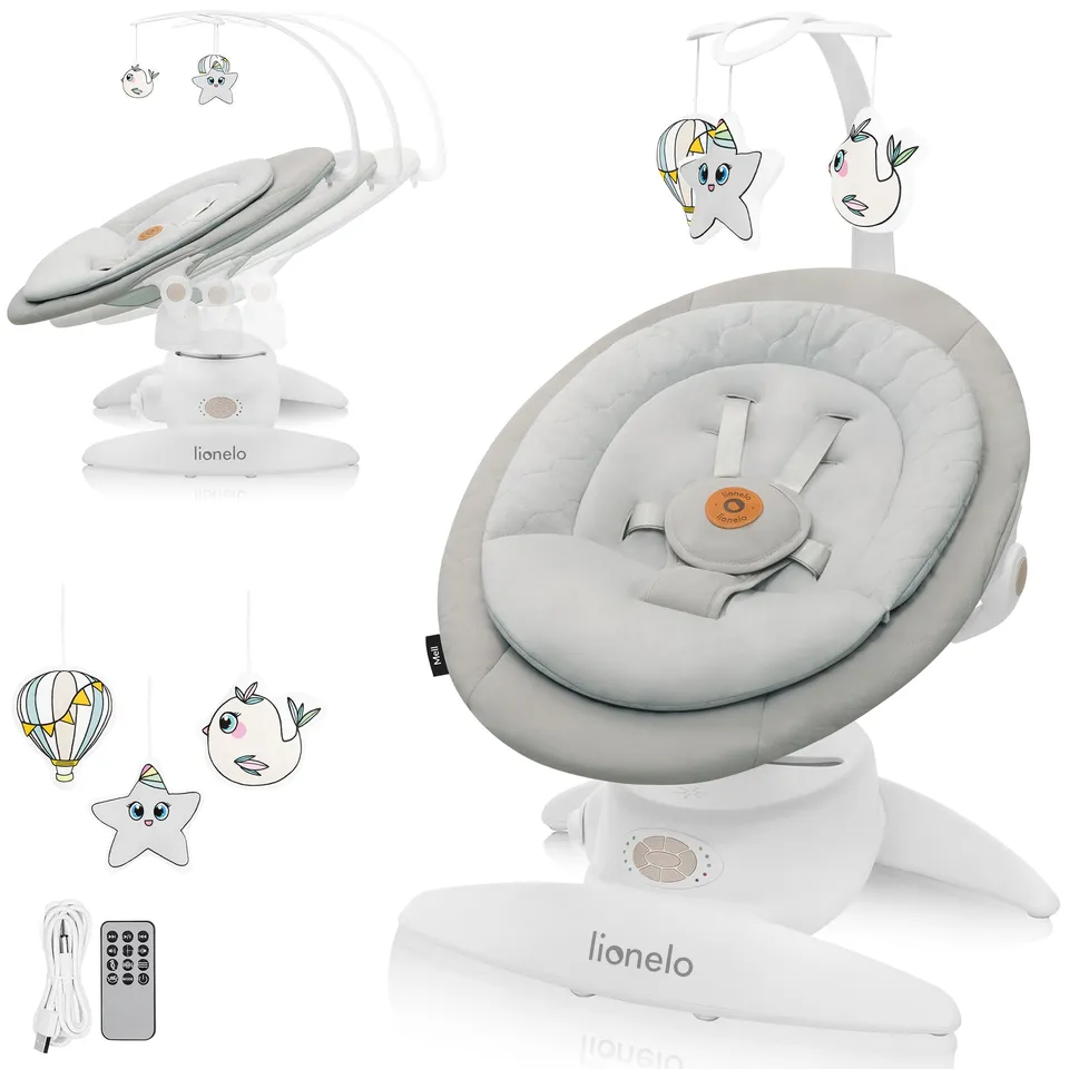 lionelo-mell-transat-b-b-lectrique-beige-360-bluetooth image 1