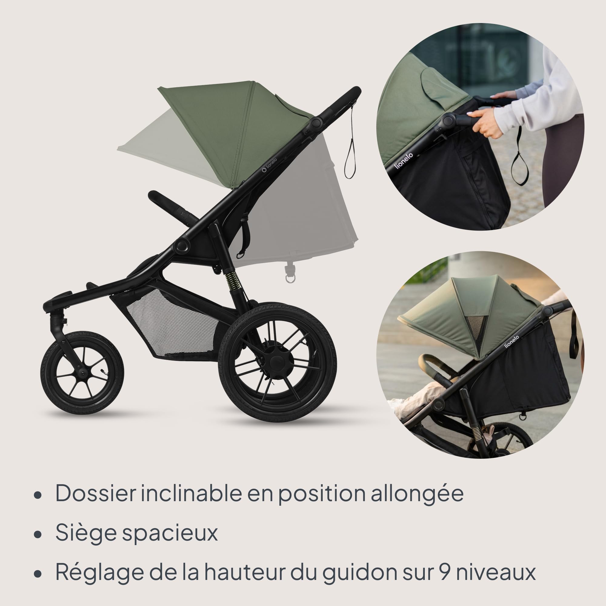 lionelo-azura-poussette-jogging-3-roues-22-kg-vert image 8