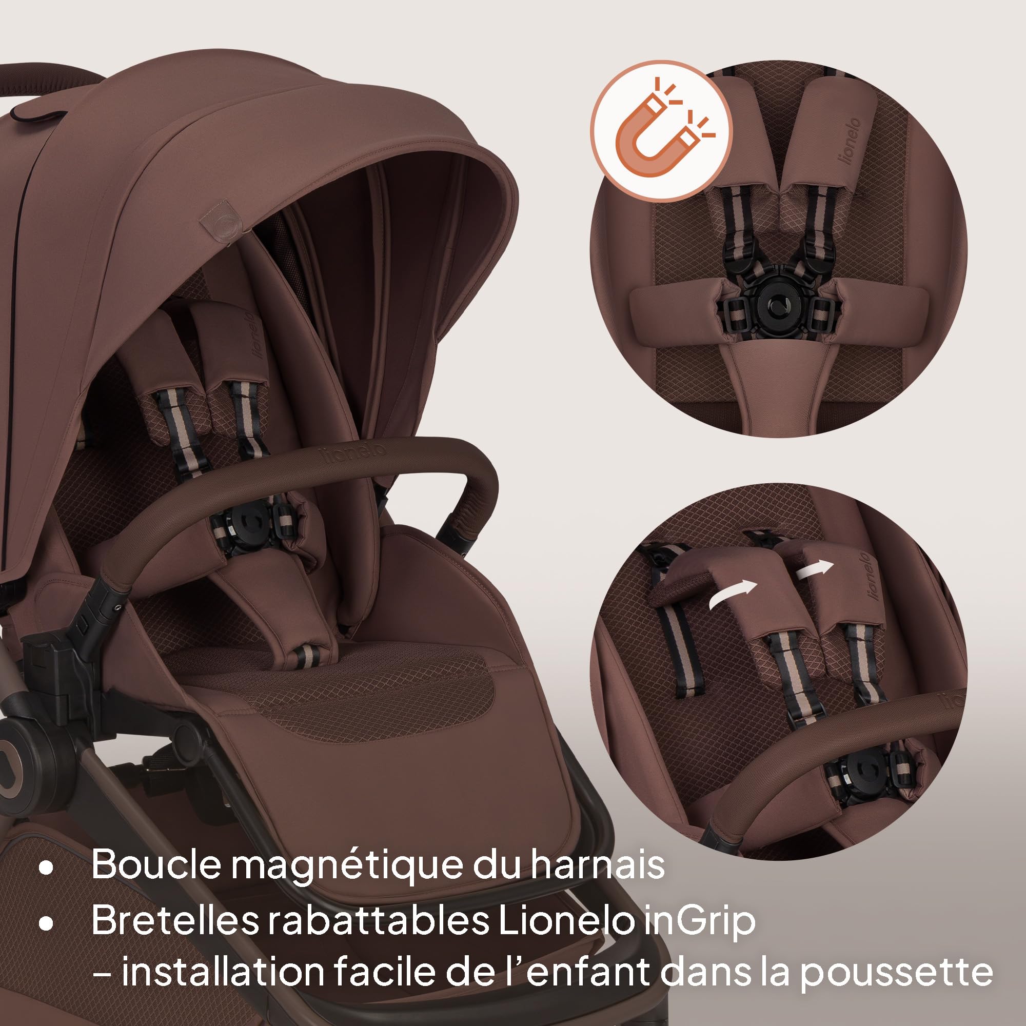 lionelo-freya-poussette-2-en-1-marron-nacelle-pliable image 8