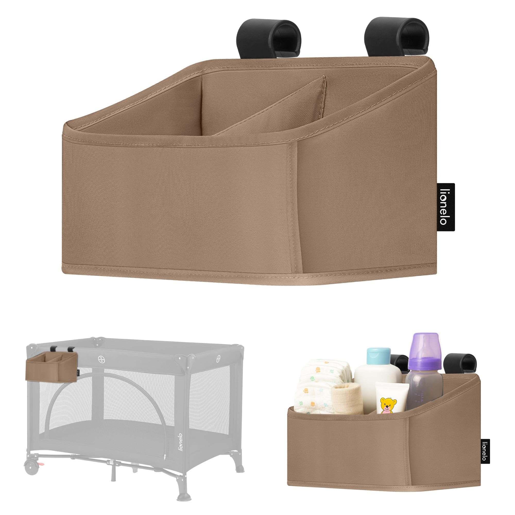 lionelo-sidepocket-organiseur-table-langer-beige-26x12x15-cm image 1