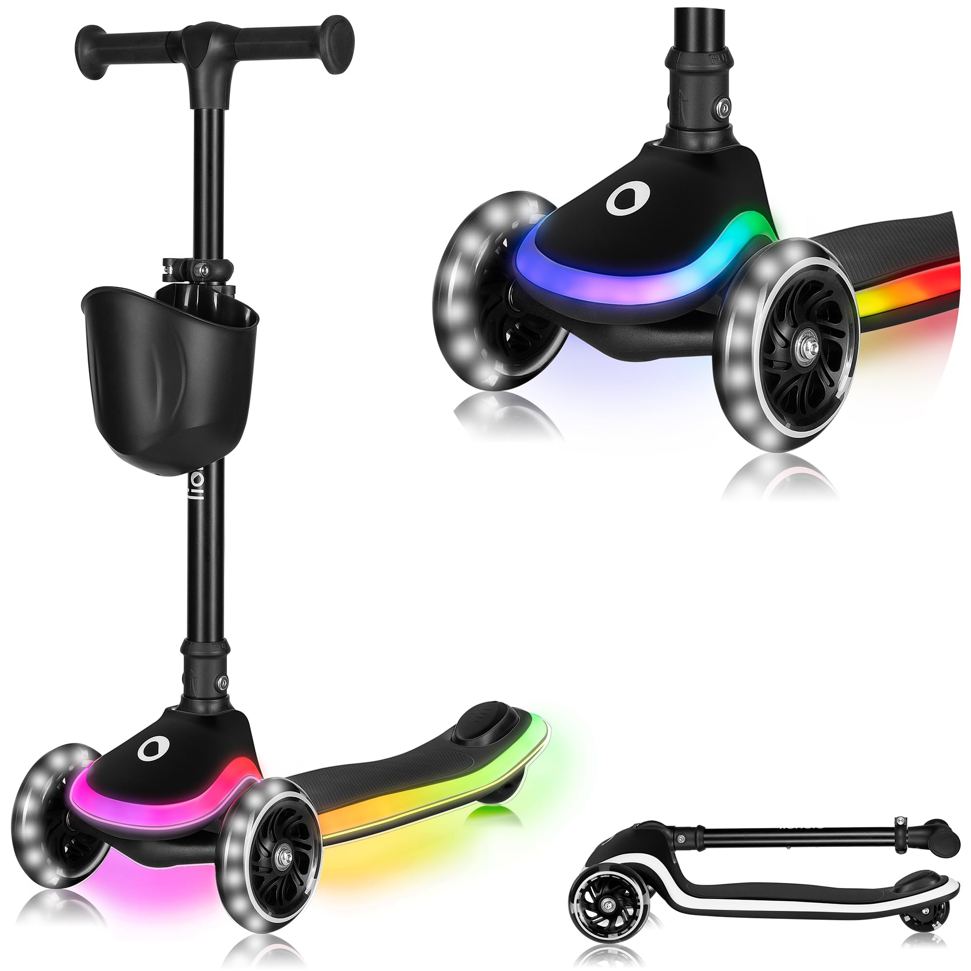 lionelo-mey-trottinette-3-roues-noir-avec-roues-led image 1