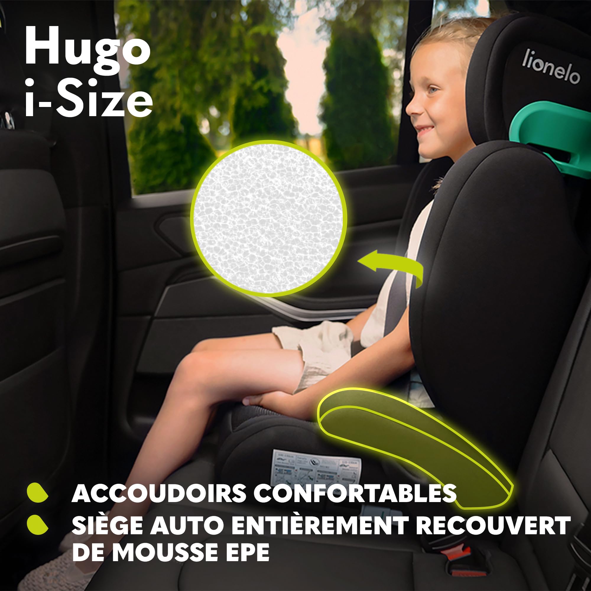 lionelo-hugo-i-size-si-ge-auto-isofix-carbone-noir-100-150-cm image 8