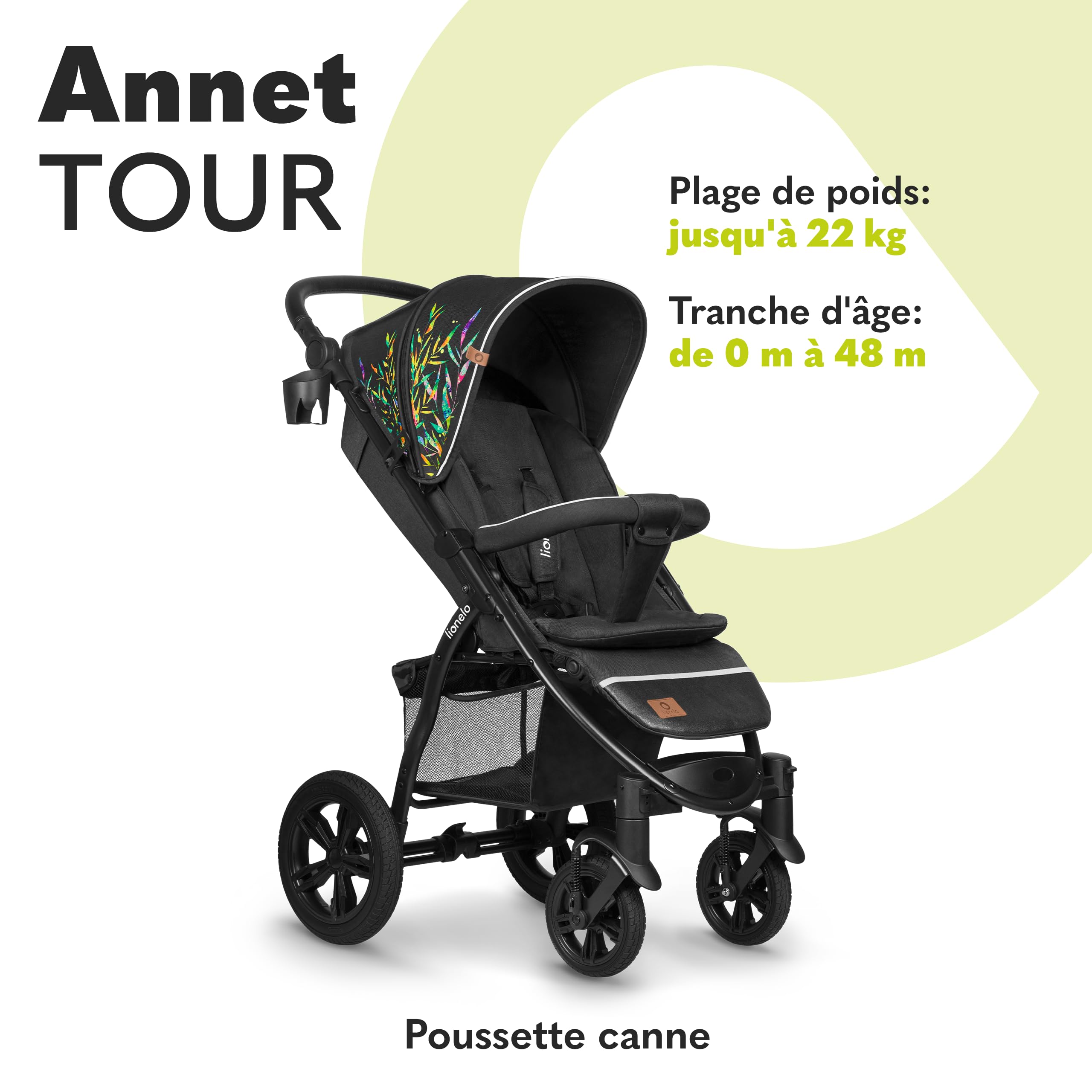 lionelo-annet-tour-poussette-canne-22-kg-dossier-allong-xxl image 2
