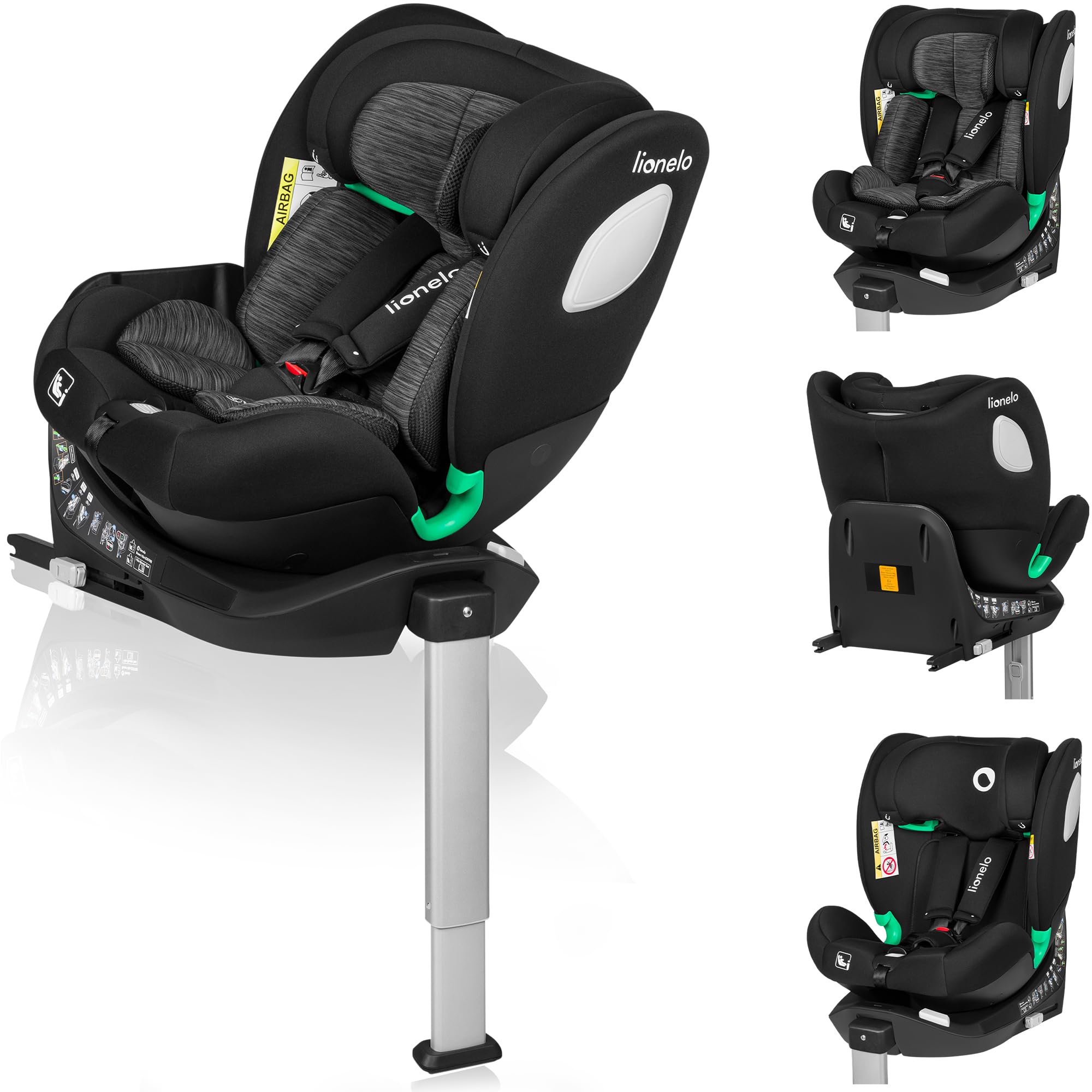 lionelo-braam-si-ge-auto-0-36-kg-isofix-360-carbone-noir image 1