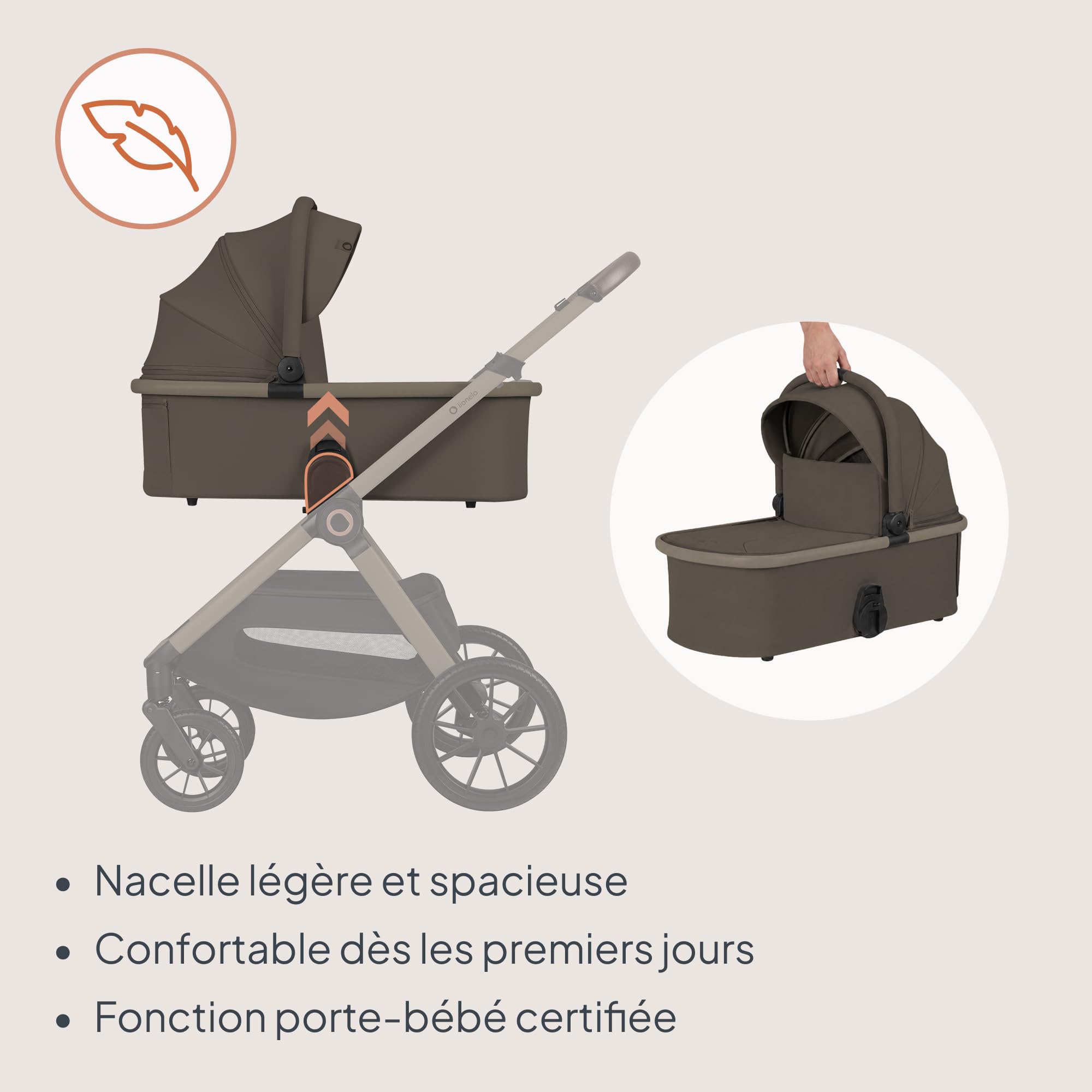 lionelo-layla-poussette-2-en-1-avec-nacelle-0-48-mois-22-kg image 3