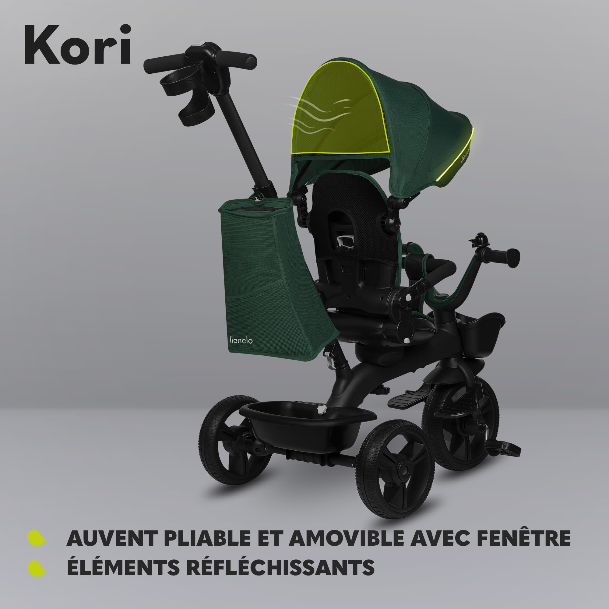 lionelo-kori-tricycle-poussette-2-en-1-meraude-18-mois image 7