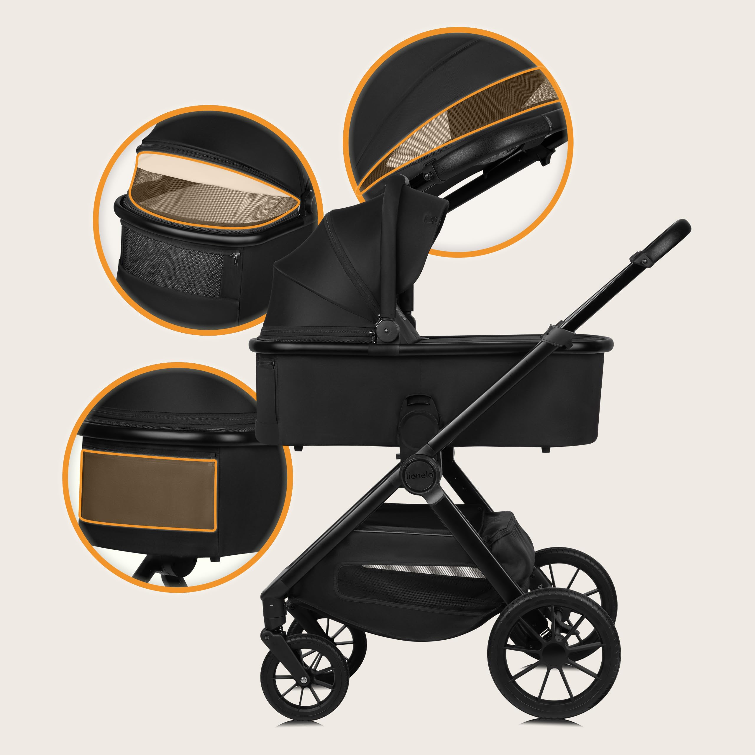 lionelo-layla-poussette-2-en-1-black-nacelle-22-kg-r-versible image 8
