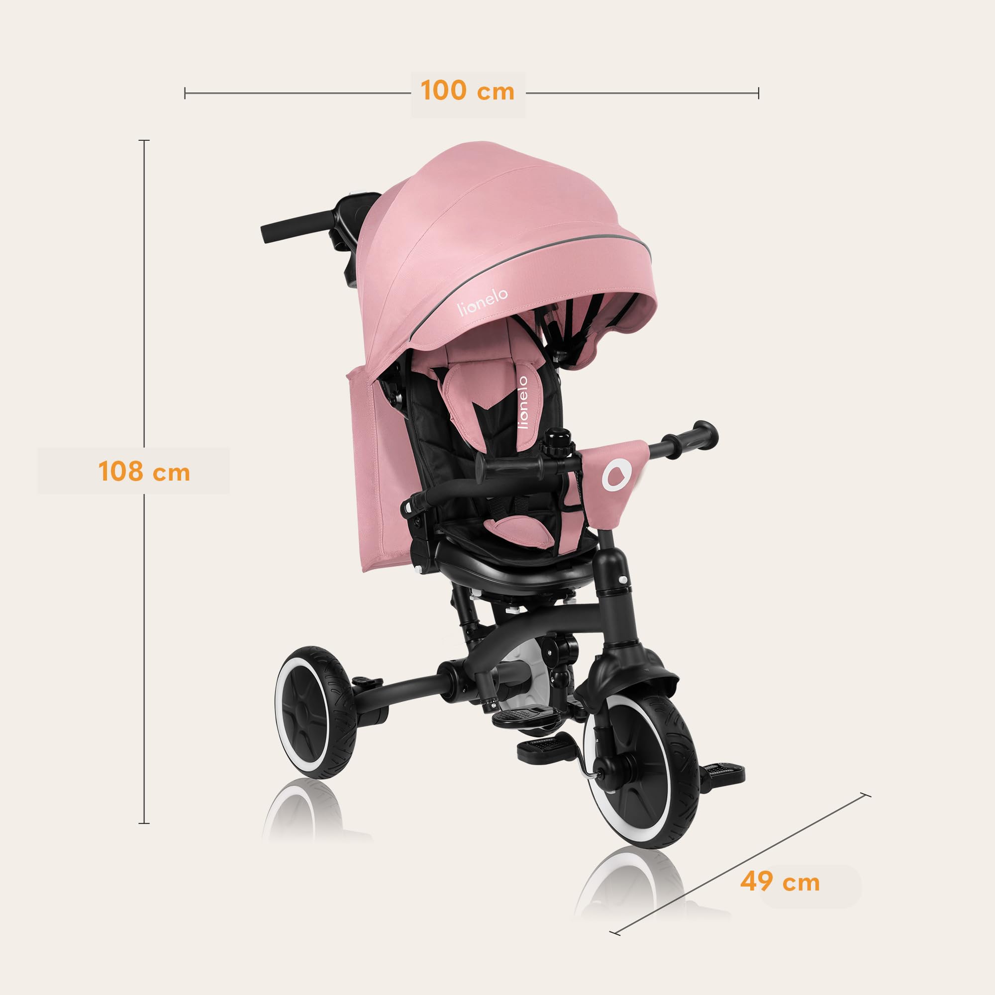 lionelo-tris-plus-tricycle-b-b-volutif-rose-360 image 8