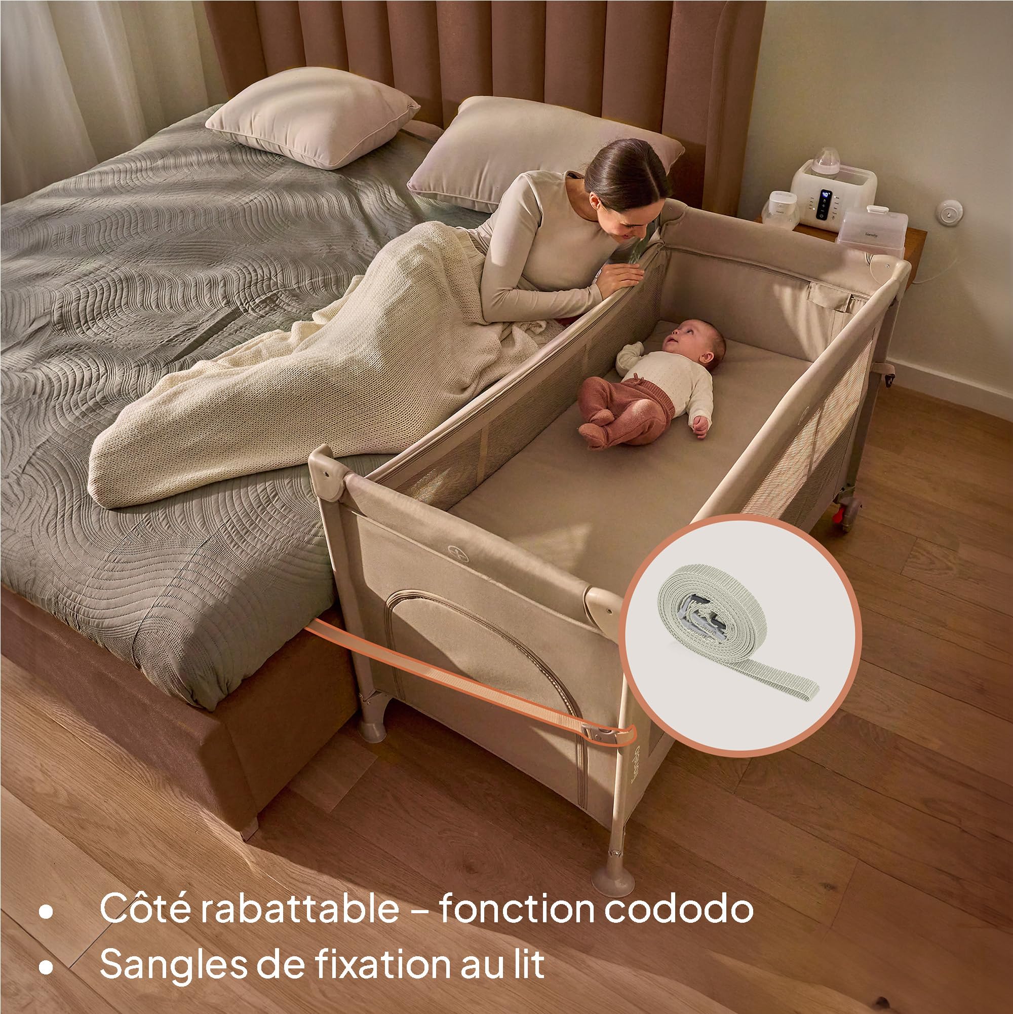 lionelo-ellen-lit-voyage-cododo-vert-3-en-1-15-kg image 2