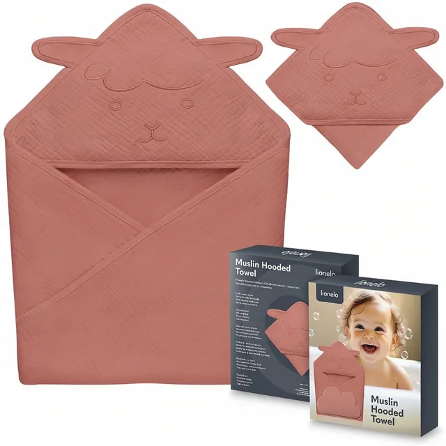 lionelo-cape-de-bain-b-b-mousseline-80x80-cm-rouge-corail image 1