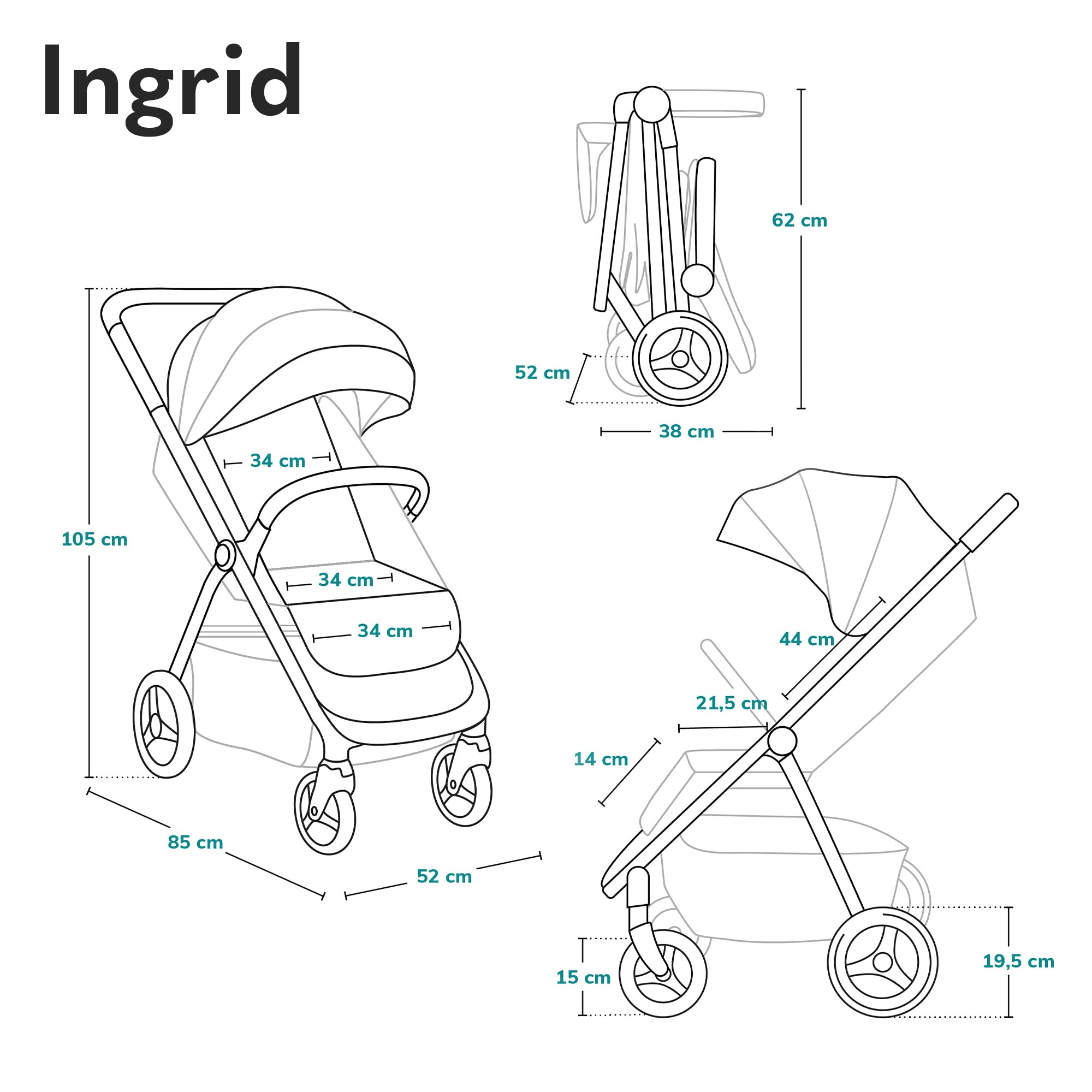 lionelo-ingrid-poussette-b-b-pliable-noir-22-kg image 8