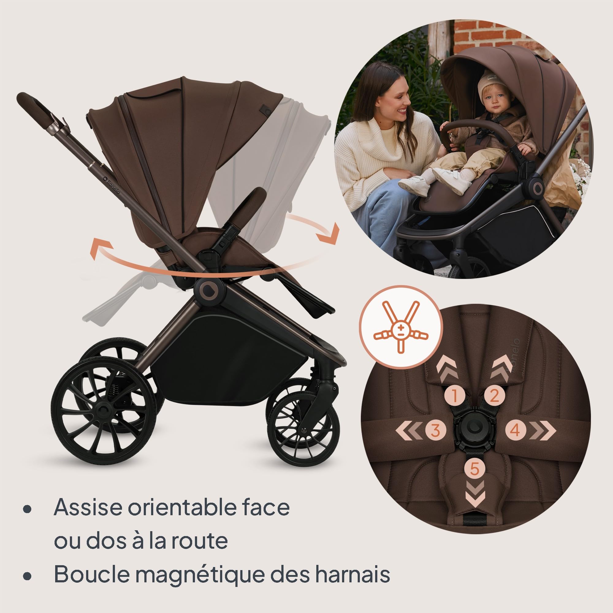 lionelo-mika-plus-poussette-marron-6-mois-22-kg image 4