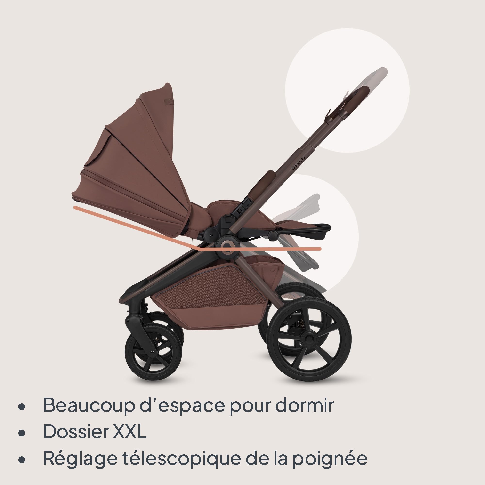 lionelo-freya-poussette-2-en-1-marron-nacelle-pliable image 7