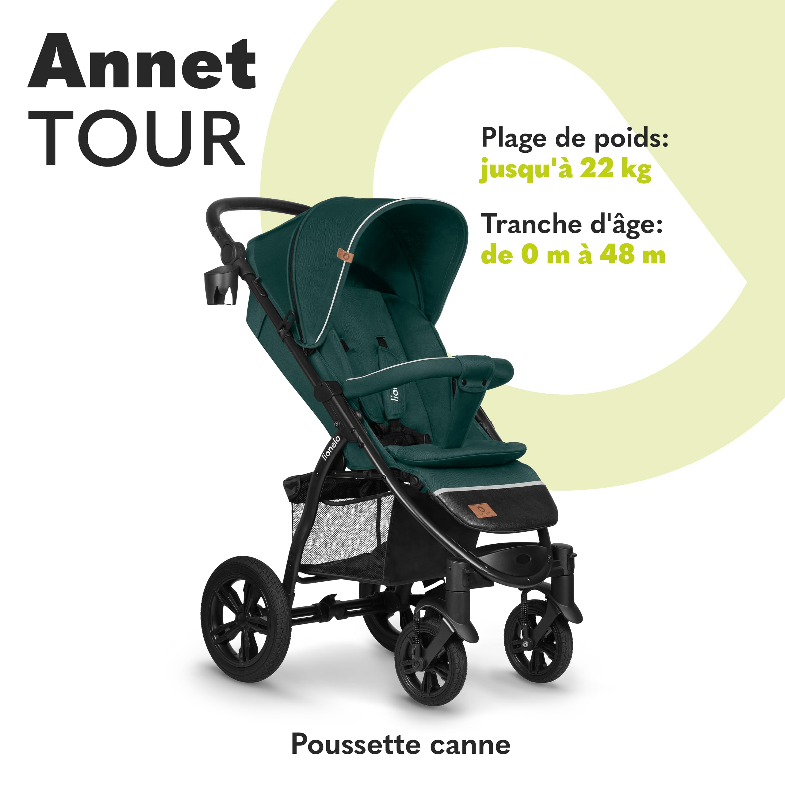 lionelo-annet-tour-poussette-canne-vert-22-kg image 2