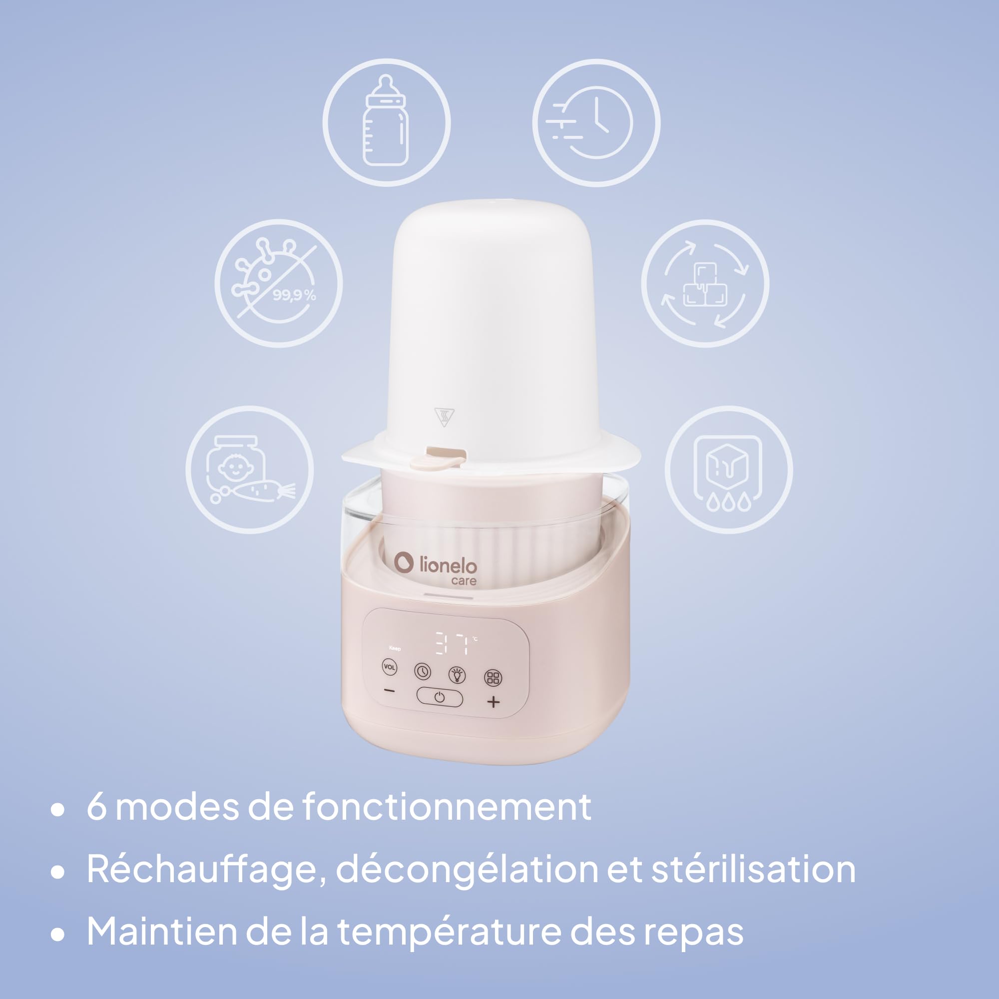 lionelo-thermup-4-0-chauffe-biberon-6-en-1-beige-400-w image 6