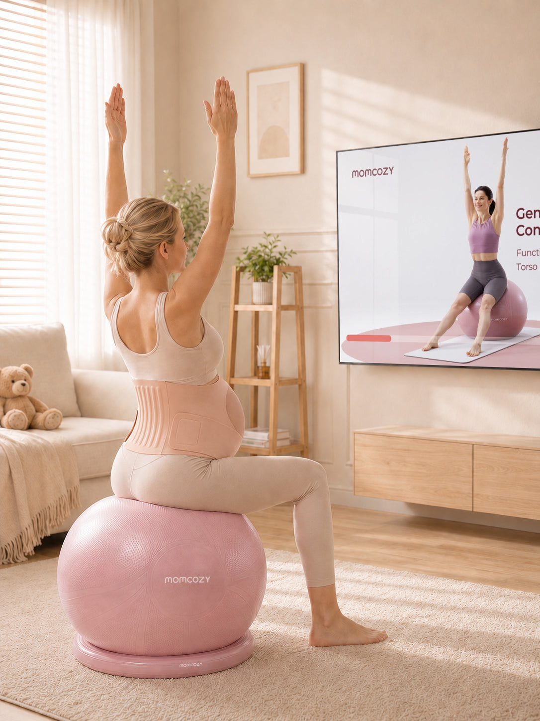 momcozy-m-series-ergonest-birthease-pack-ceinture-ballon-taille-m-rose image 3
