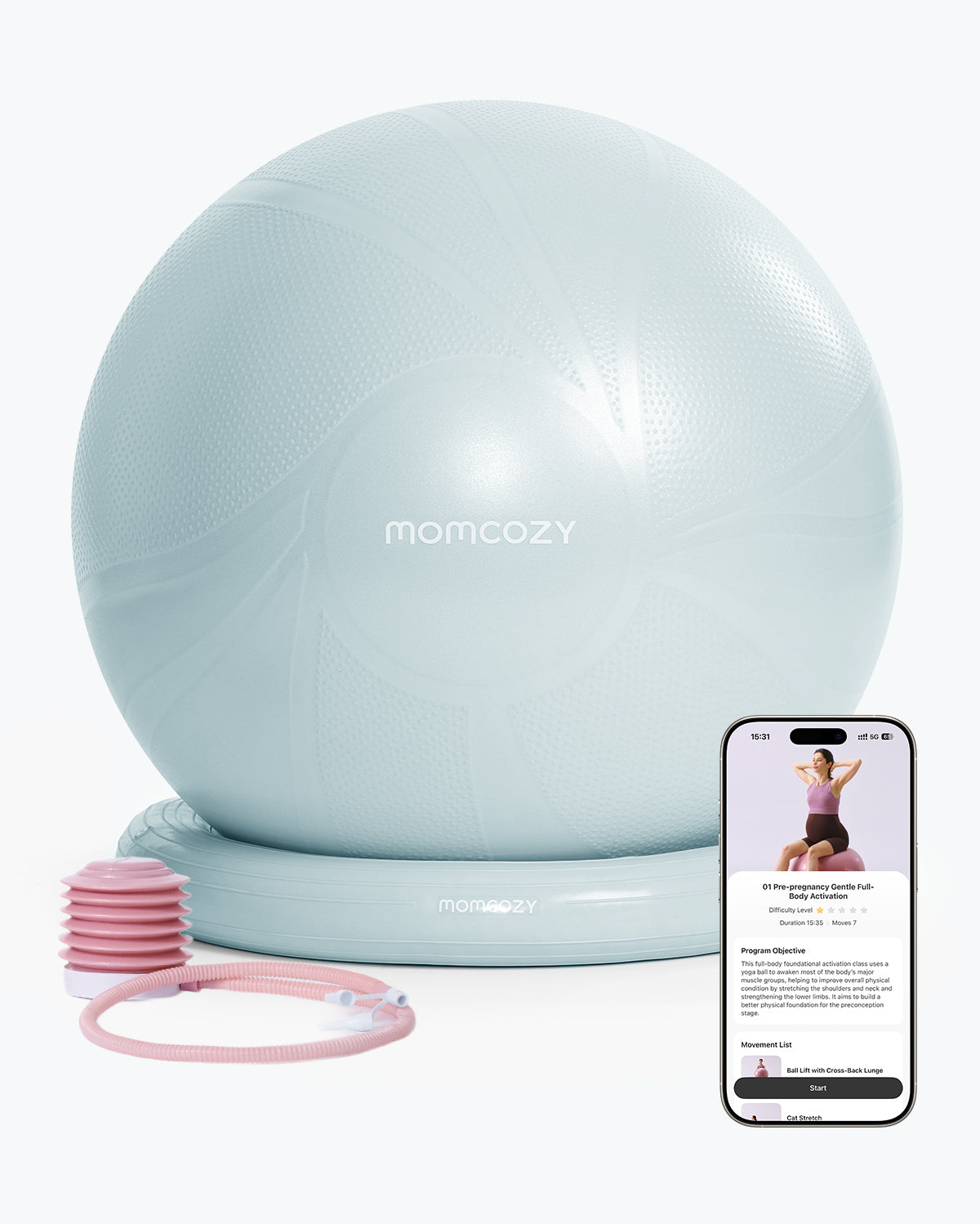 momcozy-m-series-birthease-ballon-grossesse-dusty-rose-exercice image 6