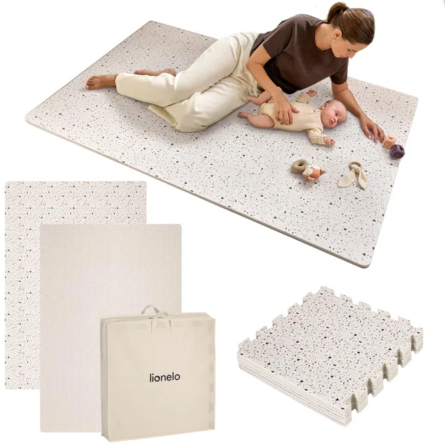 lionelo-yoka-tapis-jeu-puzzle-beige-6-pi-ces-173x116-cm-xpe image 1