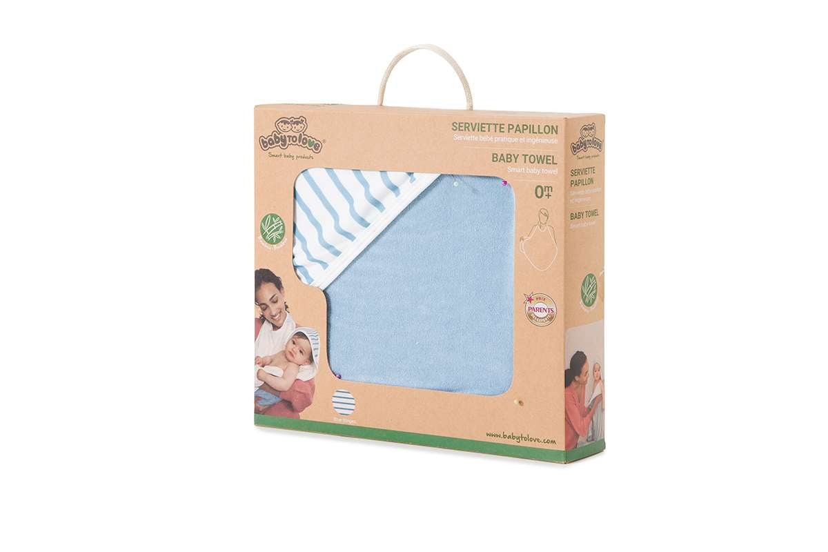 babytolove-serviette-papillon-blue-stripes-sortie-de-bain-bambou image 5