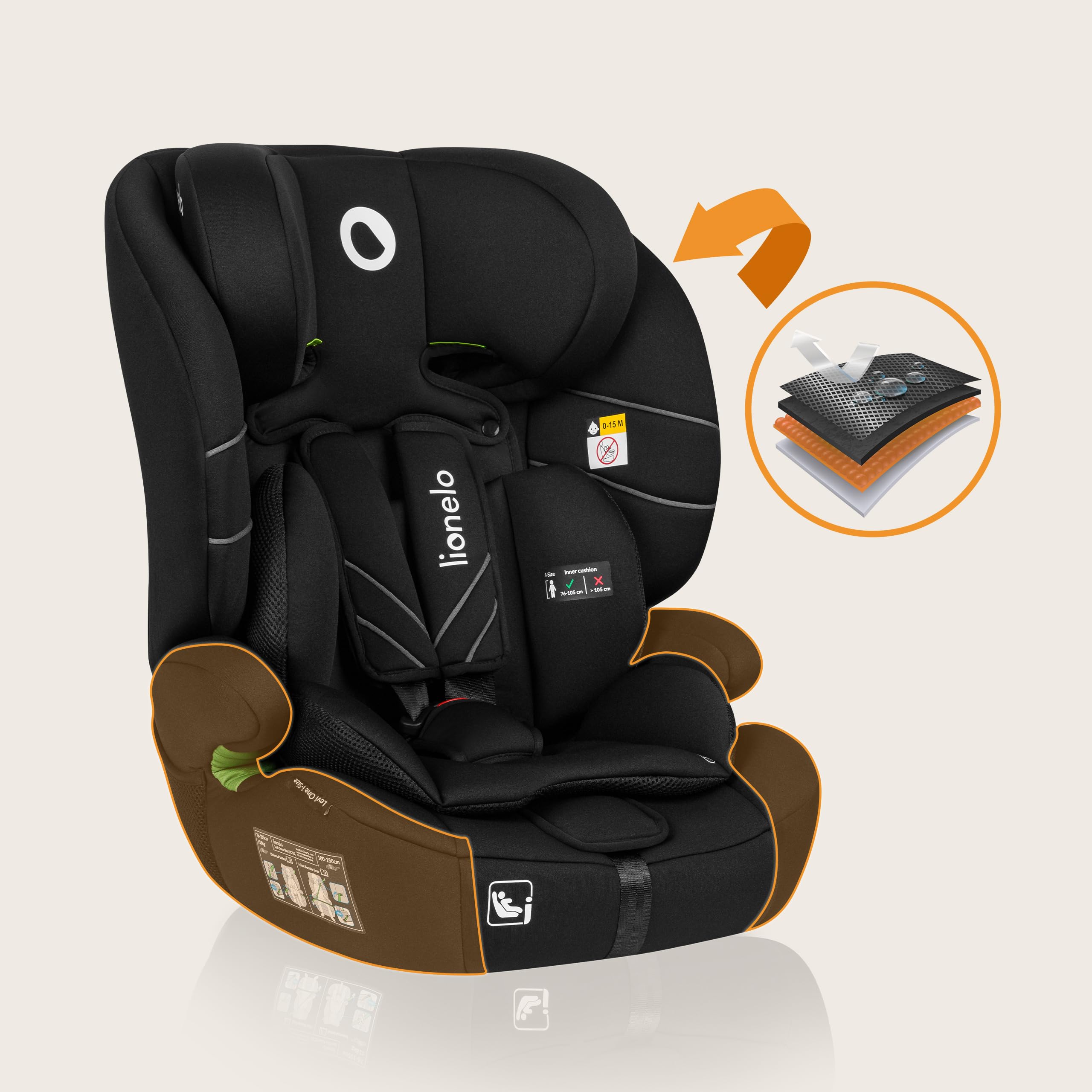 lionelo-levi-one-si-ge-auto-i-size-76-150-cm-noir image 7