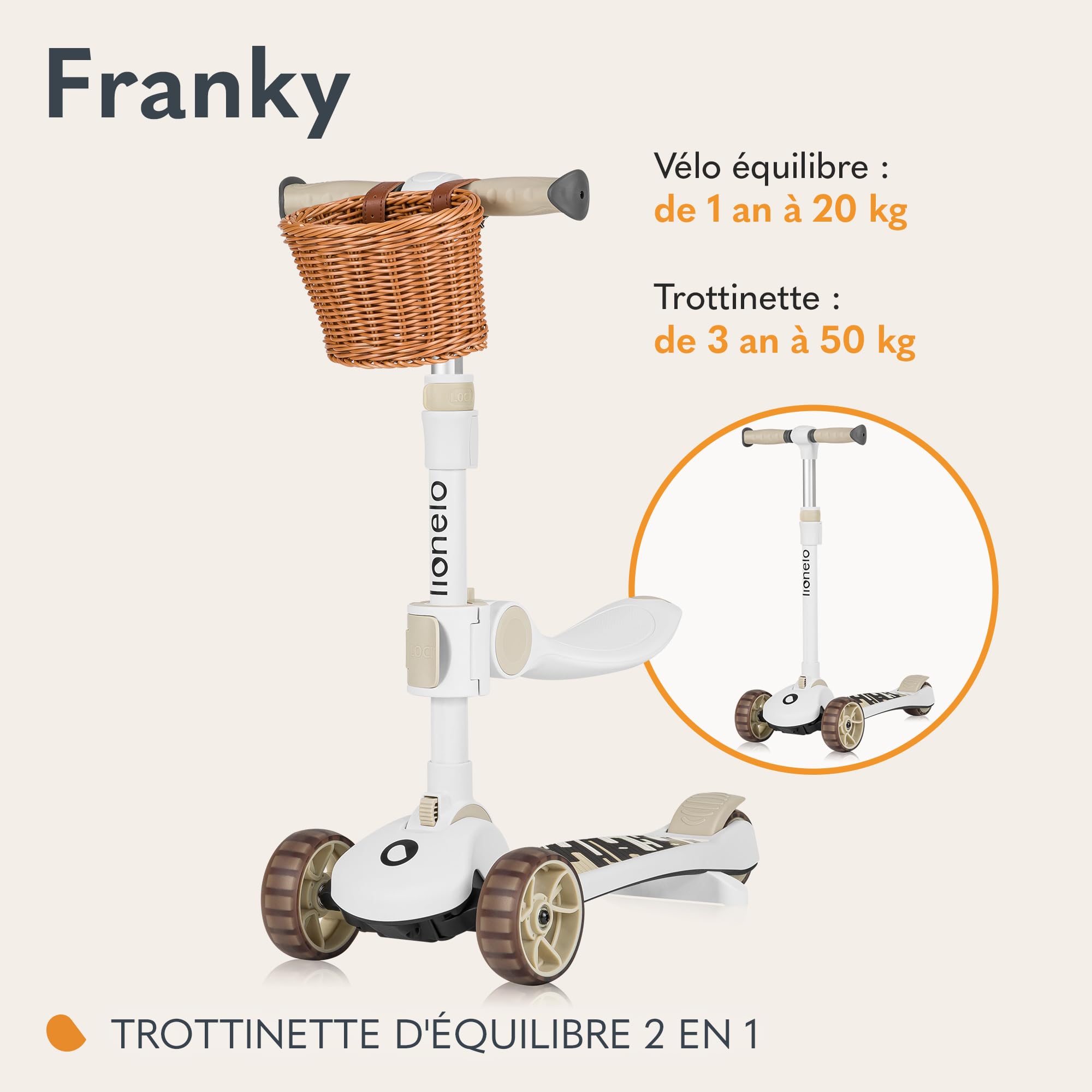 lionelo-franky-trottinette-2-en-1-beige-roues-led-d-s-1-an image 2