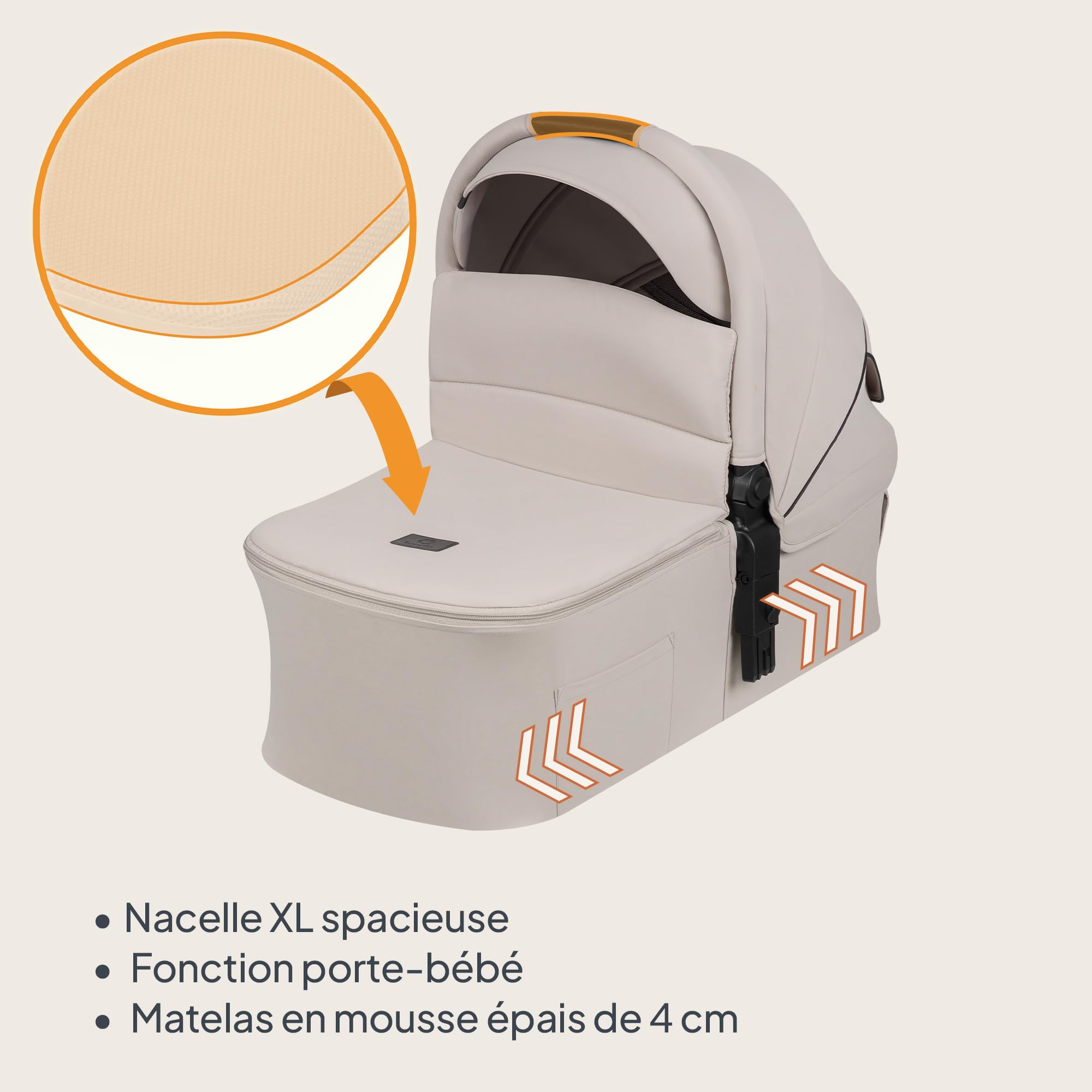 lionelo-amber-plus-poussette-2-en-1-beige-nacelle-22-kg image 3