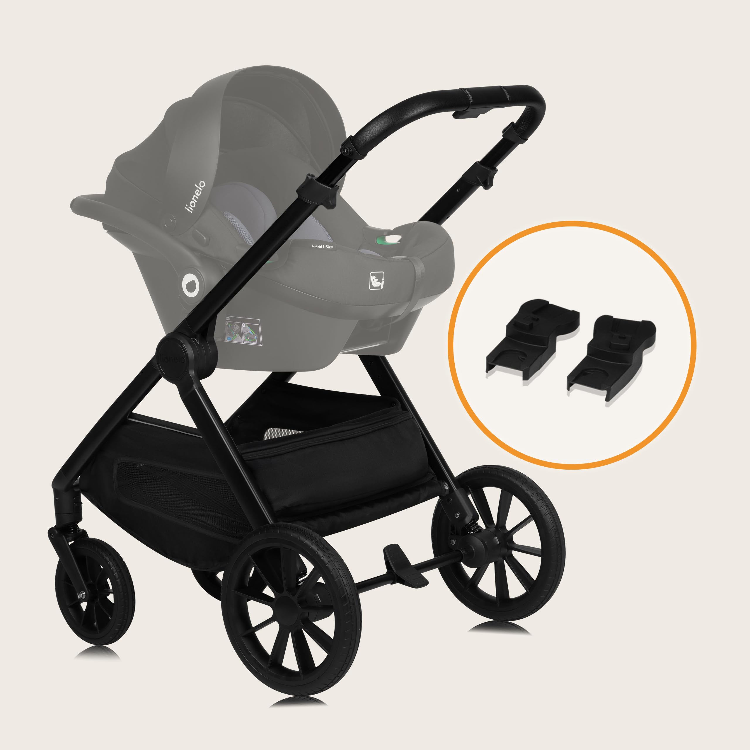 lionelo-layla-poussette-2-en-1-black-nacelle-22-kg-r-versible image 3