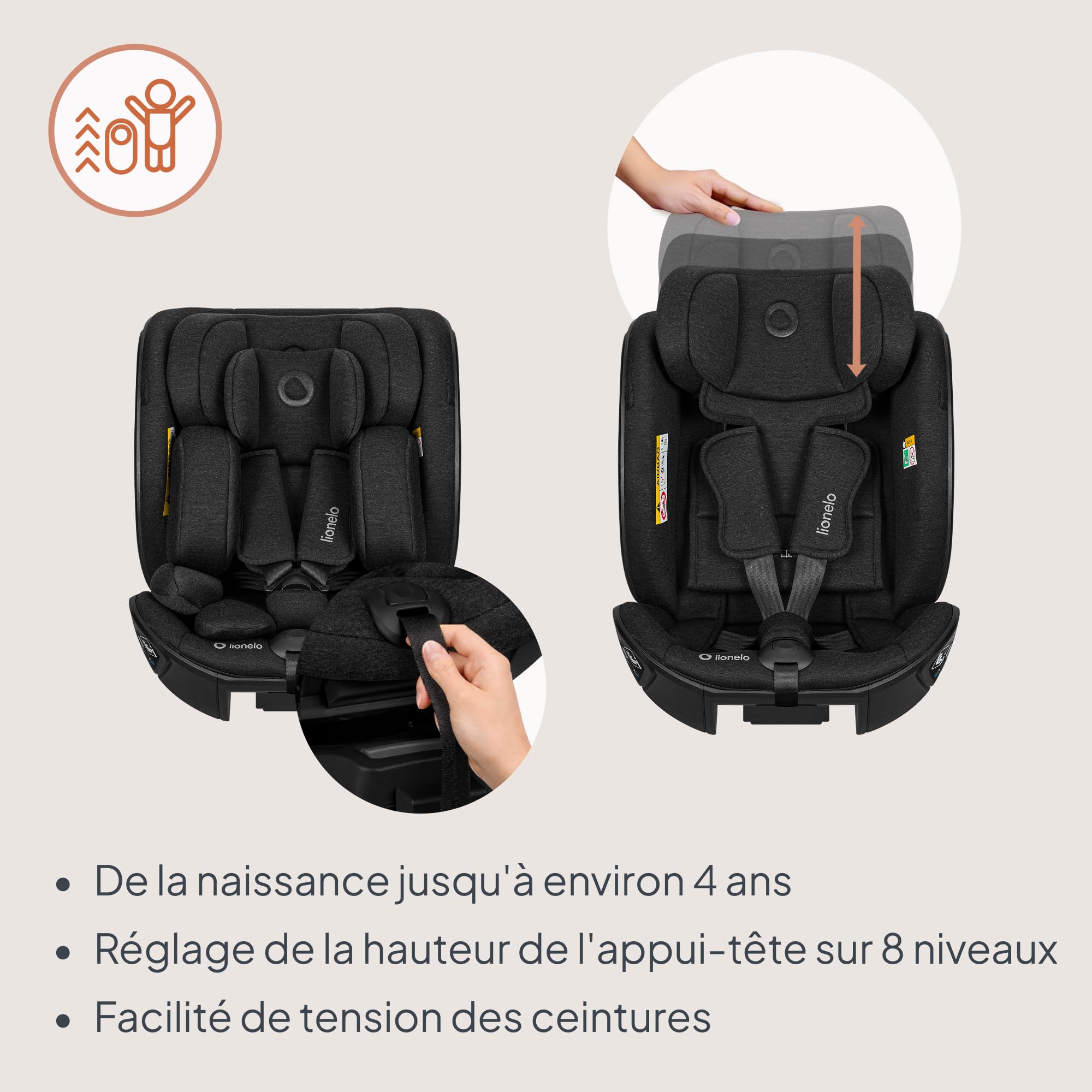 lionelo-moxie-next-i-size-si-ge-auto-40-105-cm-noir image 4