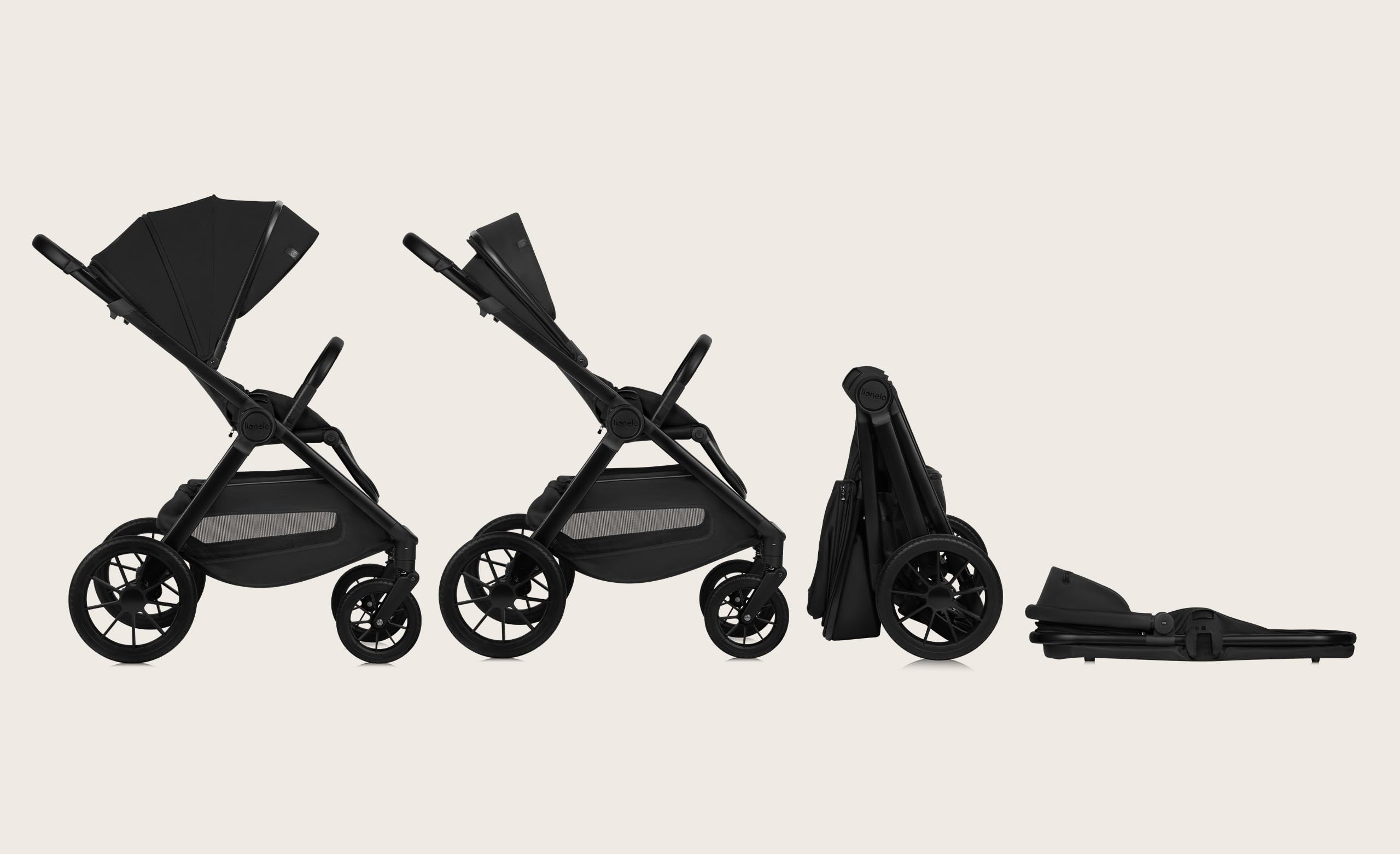 lionelo-layla-poussette-2-en-1-black-nacelle-22-kg-r-versible image 2