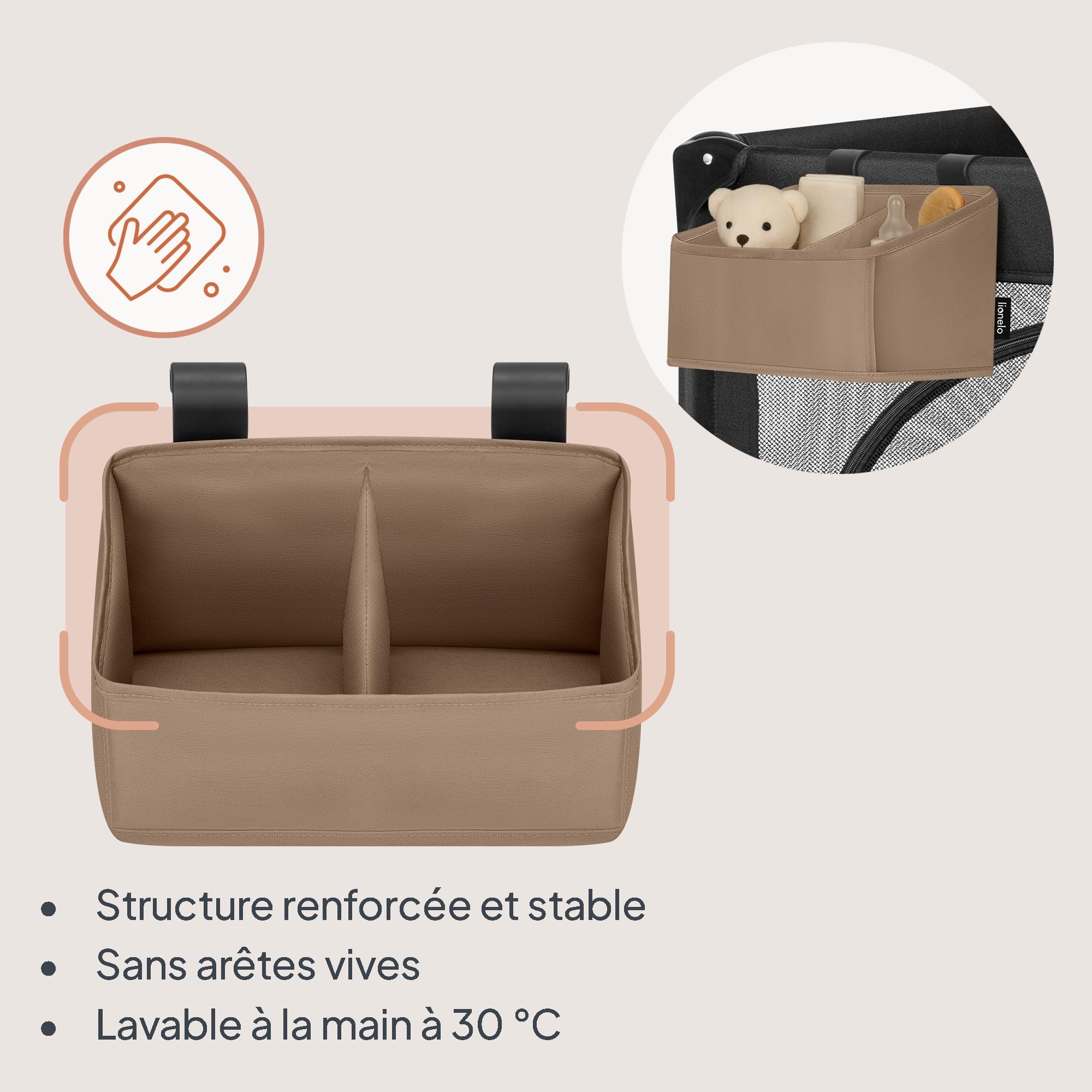 lionelo-sidepocket-organiseur-table-langer-beige-26x12x15-cm image 5