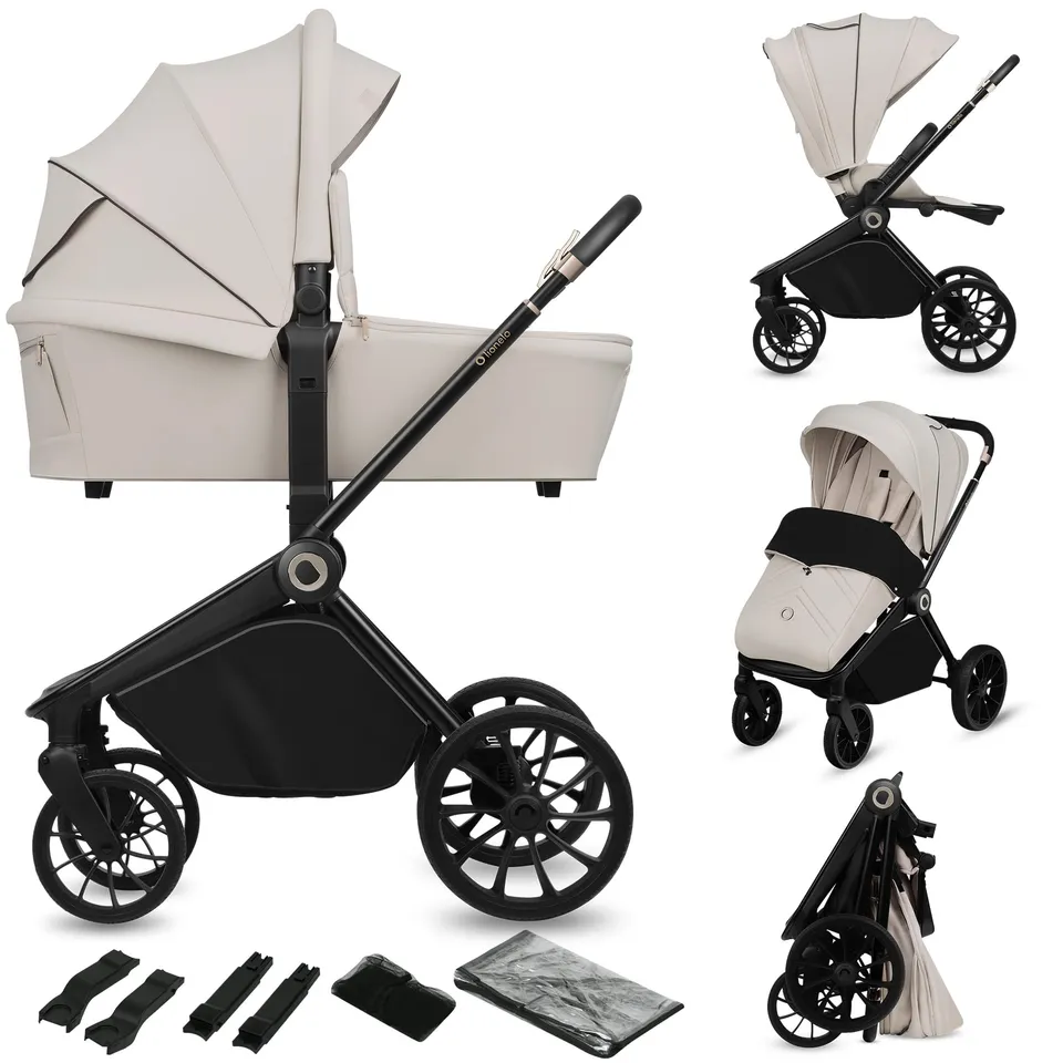 lionelo-mika-plus-2-en-1-poussette-beige-nacelle-22-kg image 1