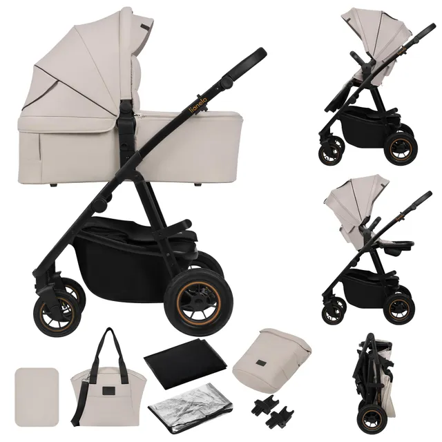 lionelo-amber-plus-poussette-2-en-1-beige-nacelle-22-kg image 1