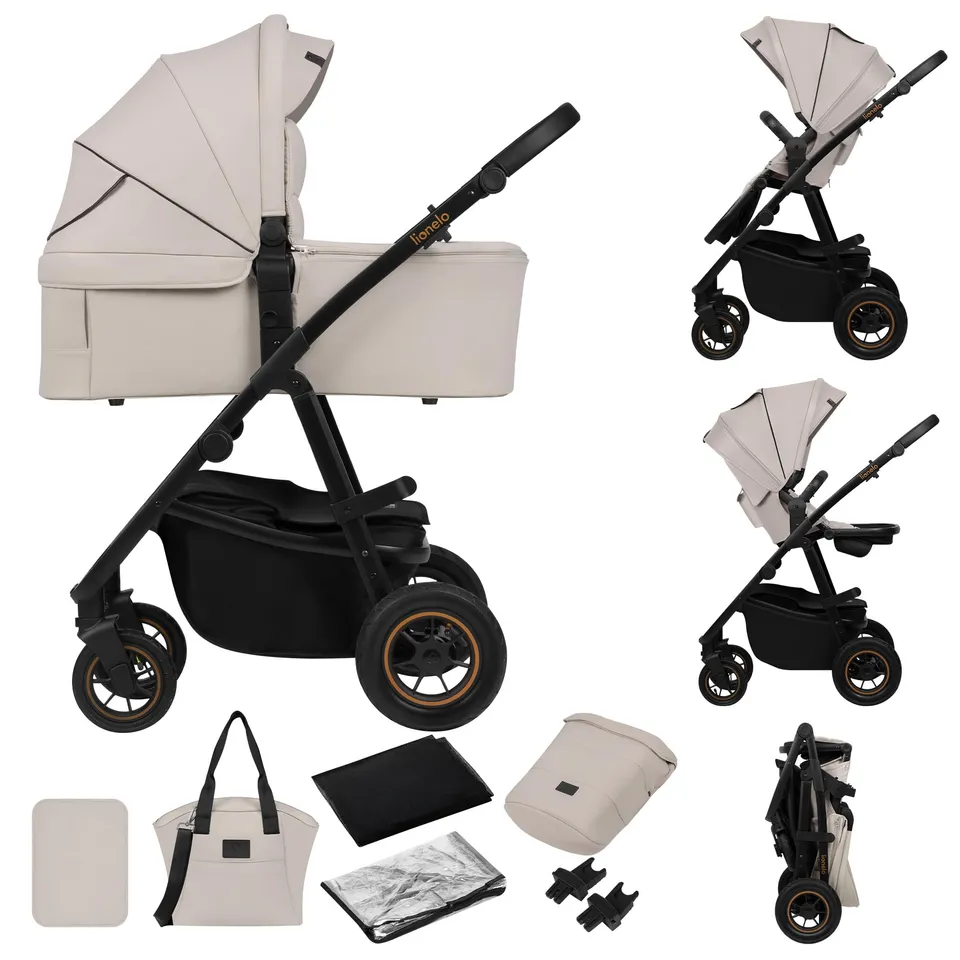 lionelo-amber-plus-poussette-2-en-1-beige-nacelle-22-kg image 1