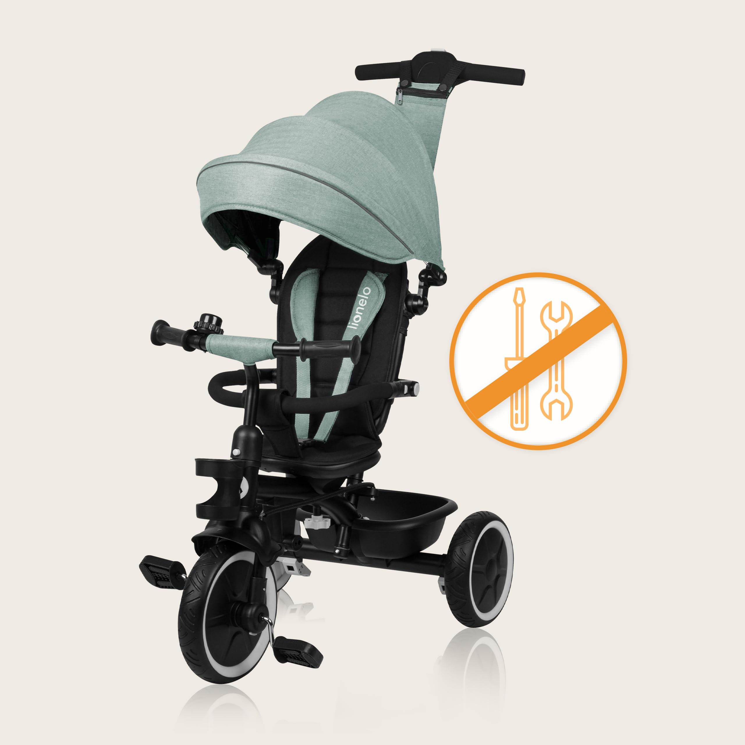 lionelo-berry-tricycle-volutif-2-en-1-vert-poussette-9-mois-5-ans image 7