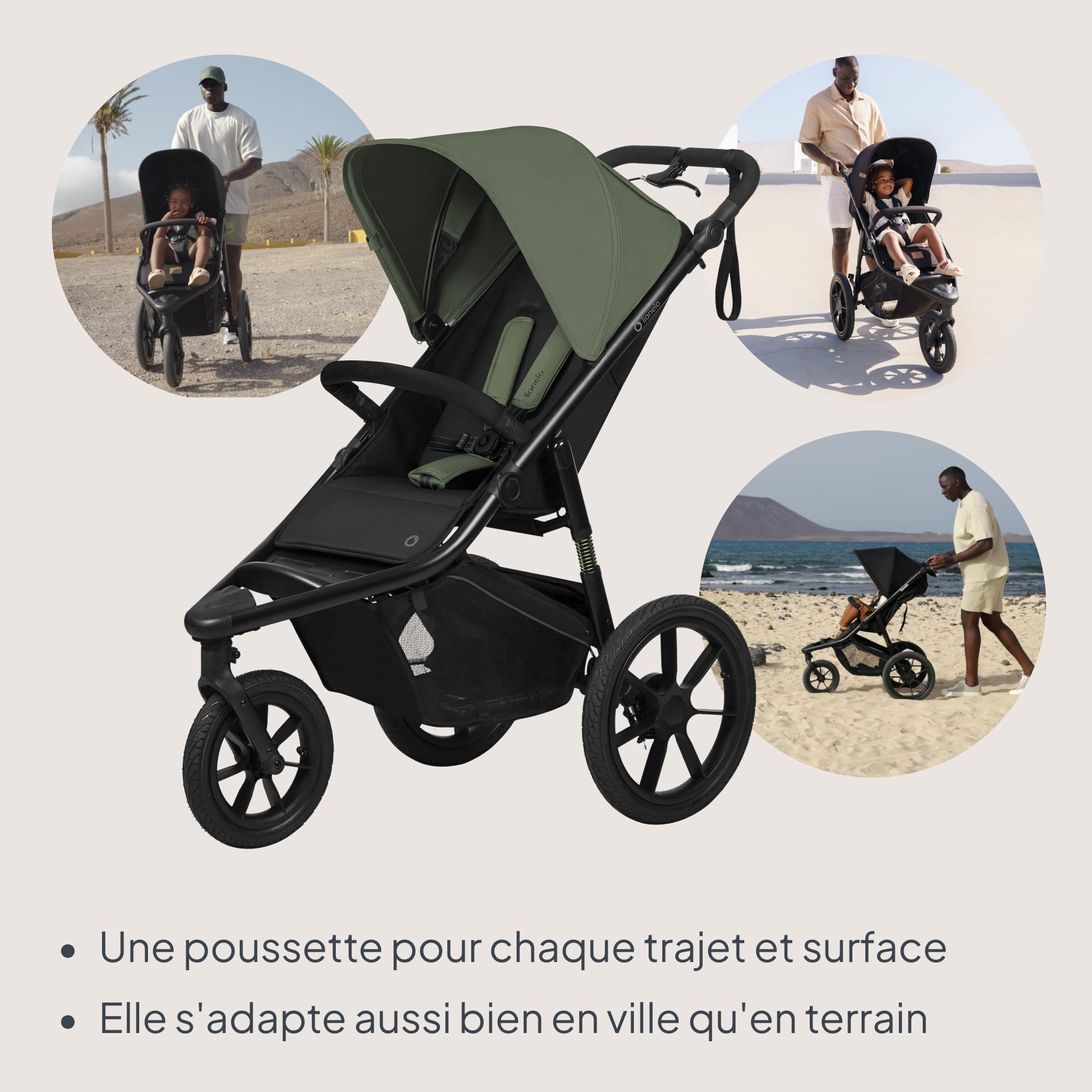 lionelo-azura-poussette-jogging-3-roues-22-kg-vert image 2