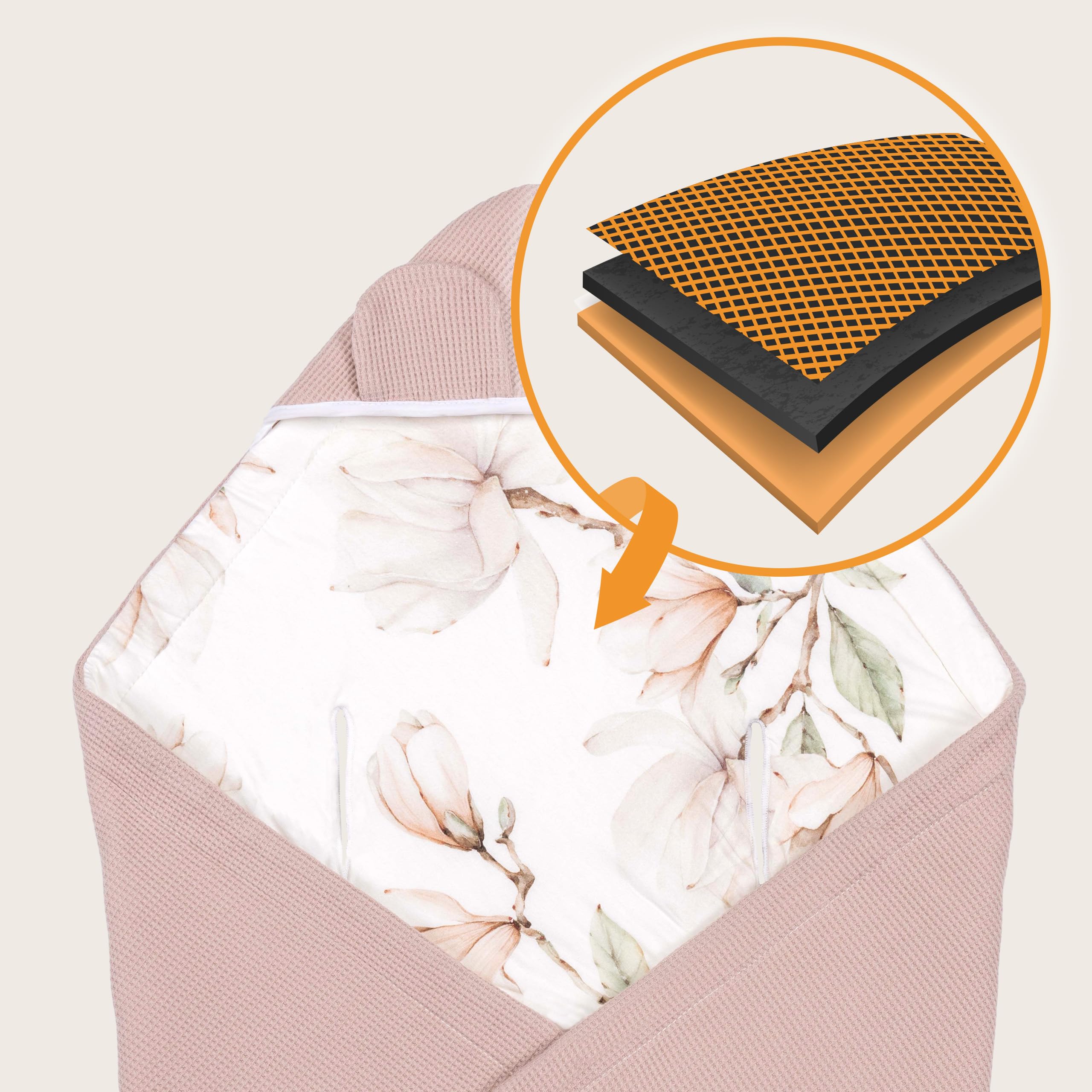lionelo-travel-swaddle-couverture-b-b-beige-90x90-coton image 2